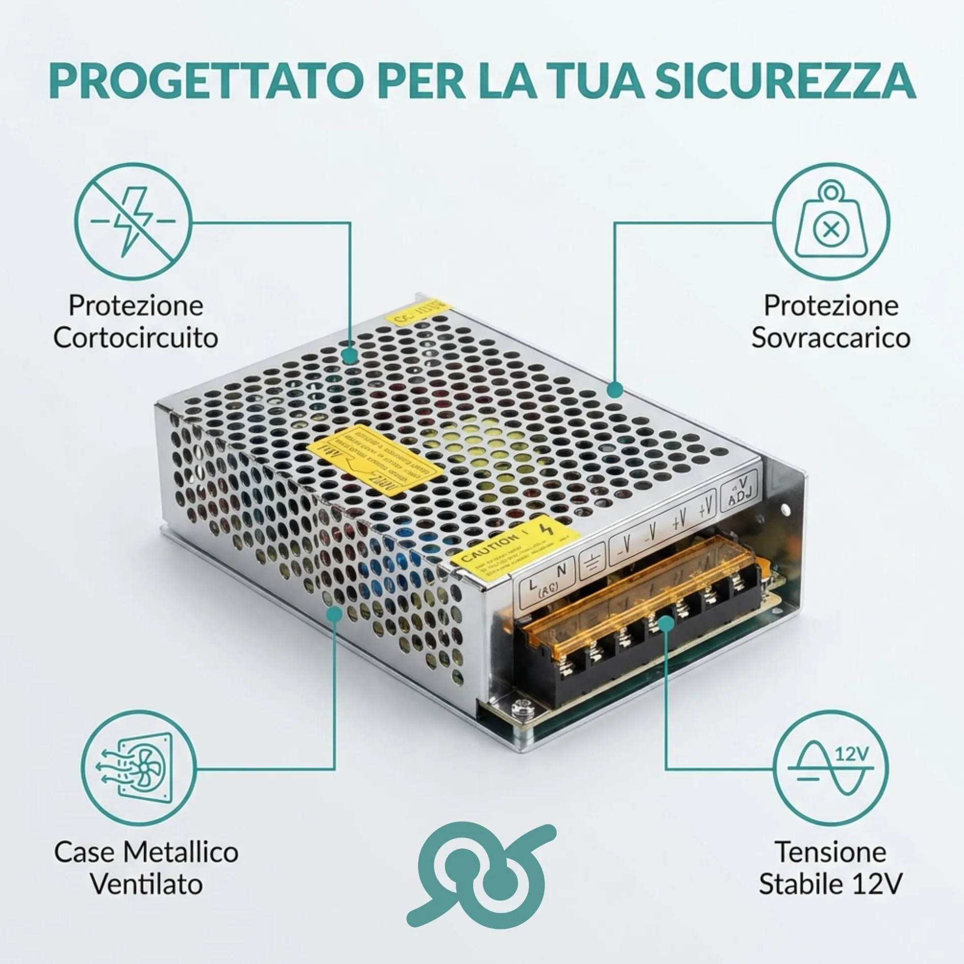TEMPO DI SALDI Zasilacz 10 A 12 V do stabilizowanych taśm LED 220 V 120 W