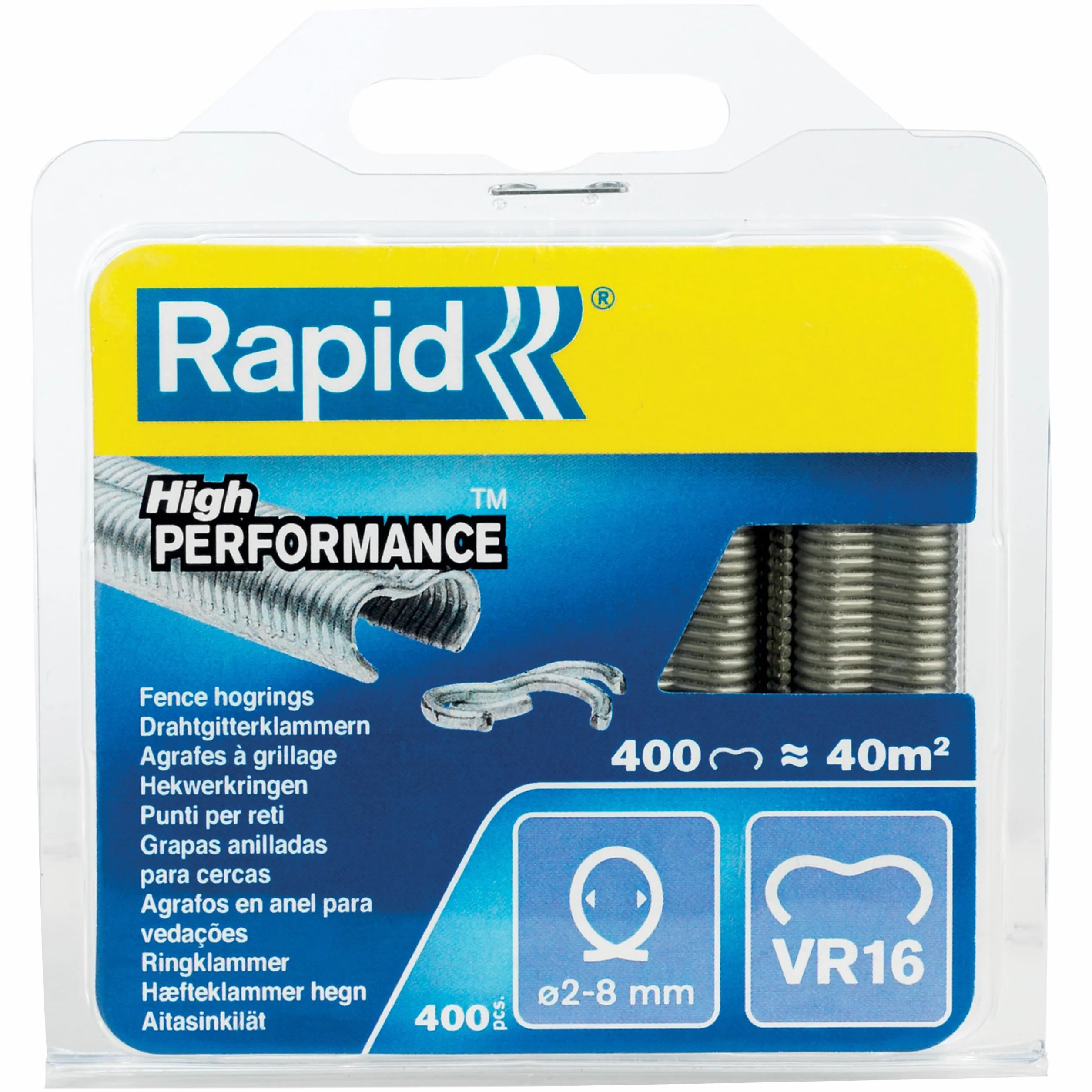 Rapid Zszywki Zaciskowe VR16 Galwanizowane 2-8 mm 400 Sztuk Blister