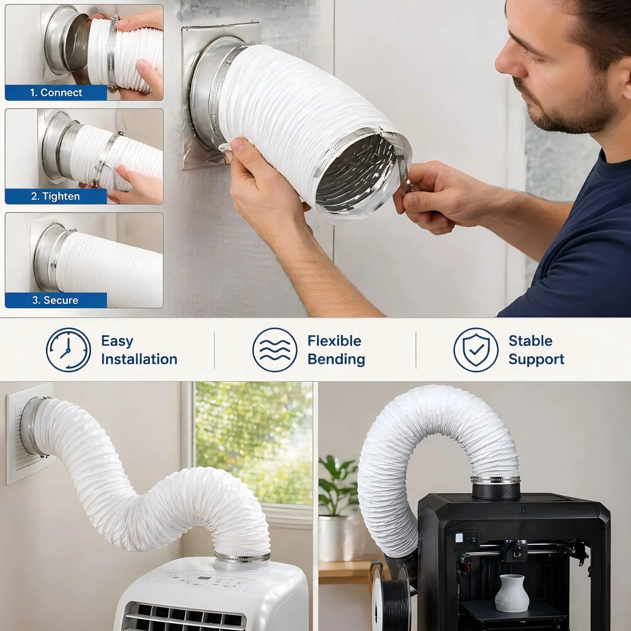 Wąż wentylacyjny aluminiowy elastyczny 2 m 100 mm do suszarki Home Vent