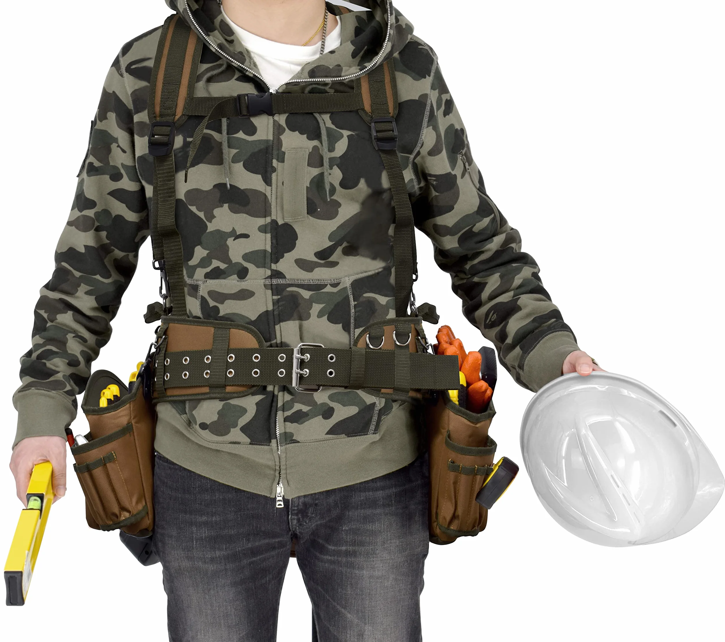 JACKSON PALMER Professional Tool Belt Tan & Green Comfort Rig