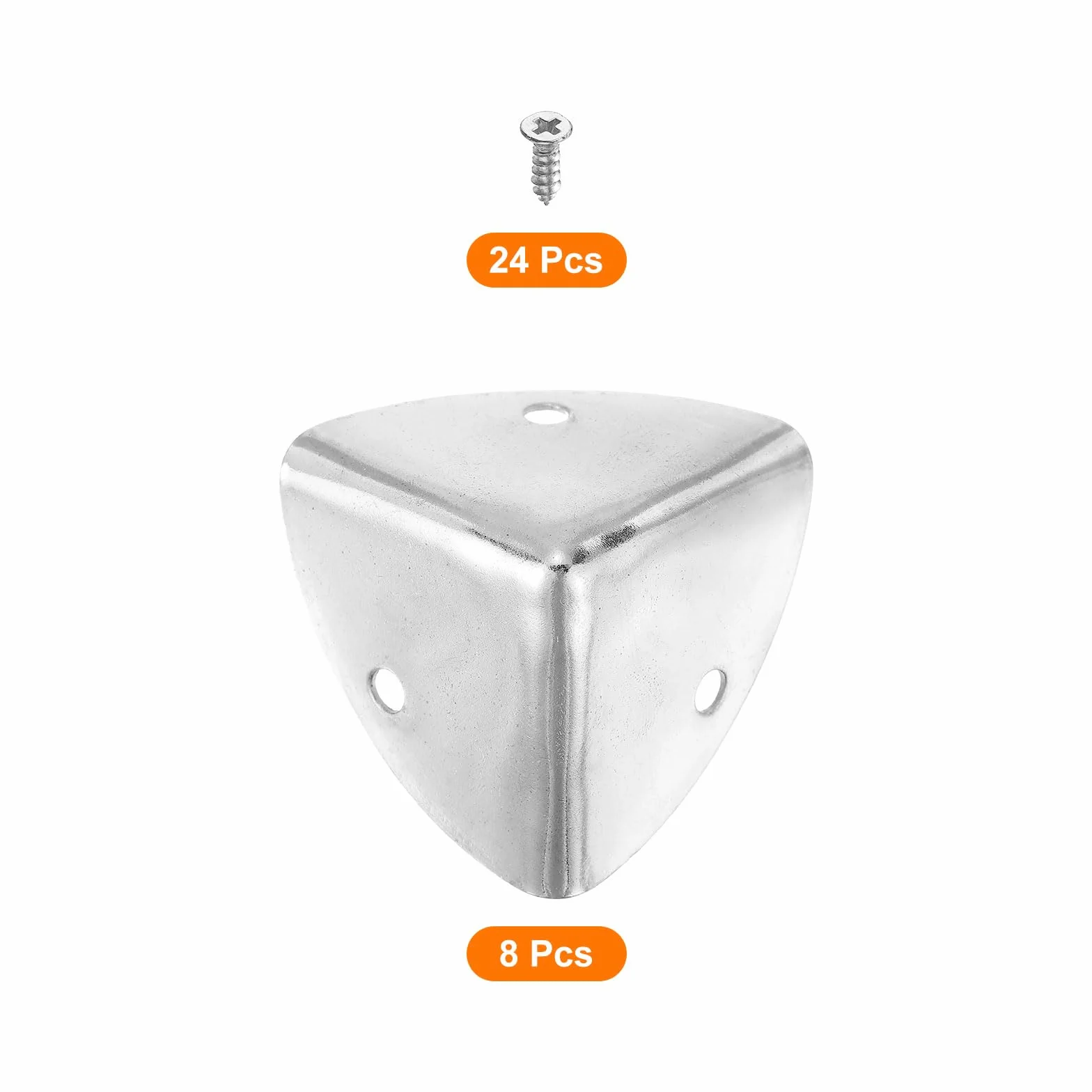 QUARKZMAN 8 szt. Dekoracyjne ochraniacze narożne 40 mm Metalowa osłona krawędzi srebrna