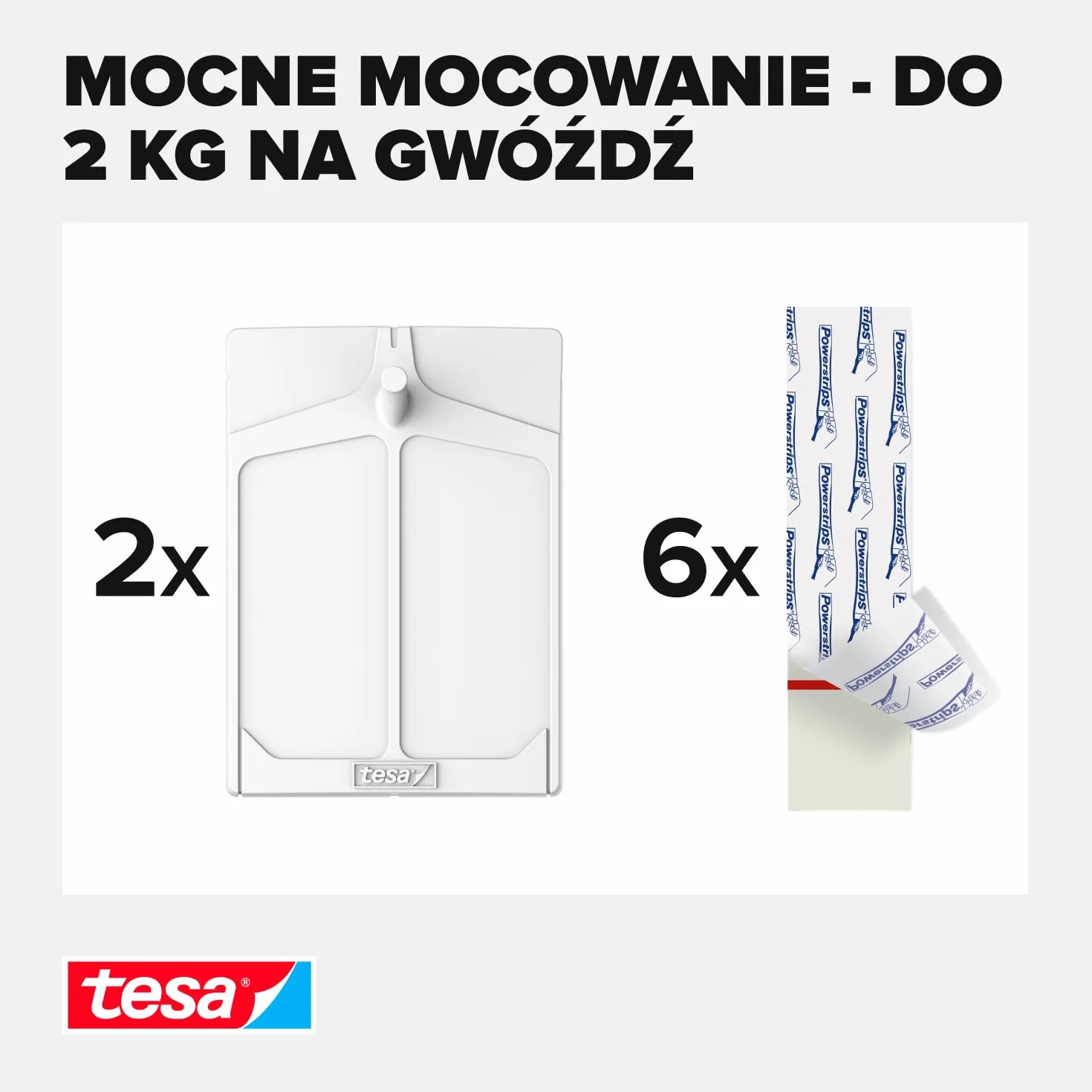 Tesa Haczyk Samoprzylepny Biały 2 x 2 kg