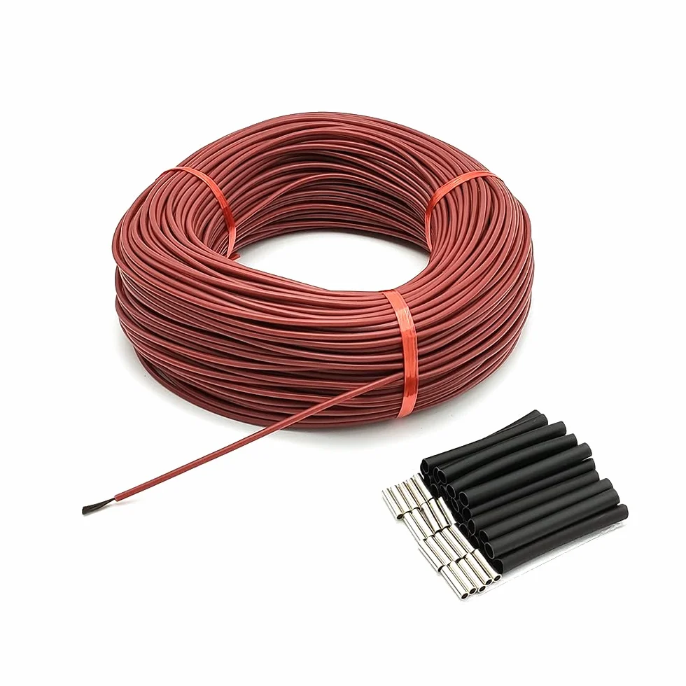 Przewód grzejny Funien, φ3 mm, 12 K, 33 Ω, przewód grzejny z włókna węglowego, 200 °C, przewód grzejny podłogowy, ciepły, wykonany z gumy silikonowej, wysoka temperatura