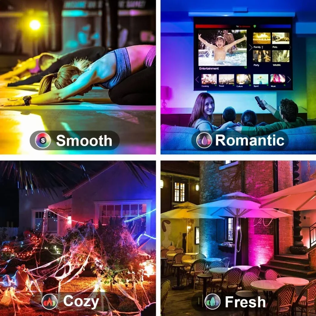 Reflektor zewnętrzny RGB LED 5000 lm 3000 K z pilotem 2 szt. RGBW ściemnialny wodoodporny