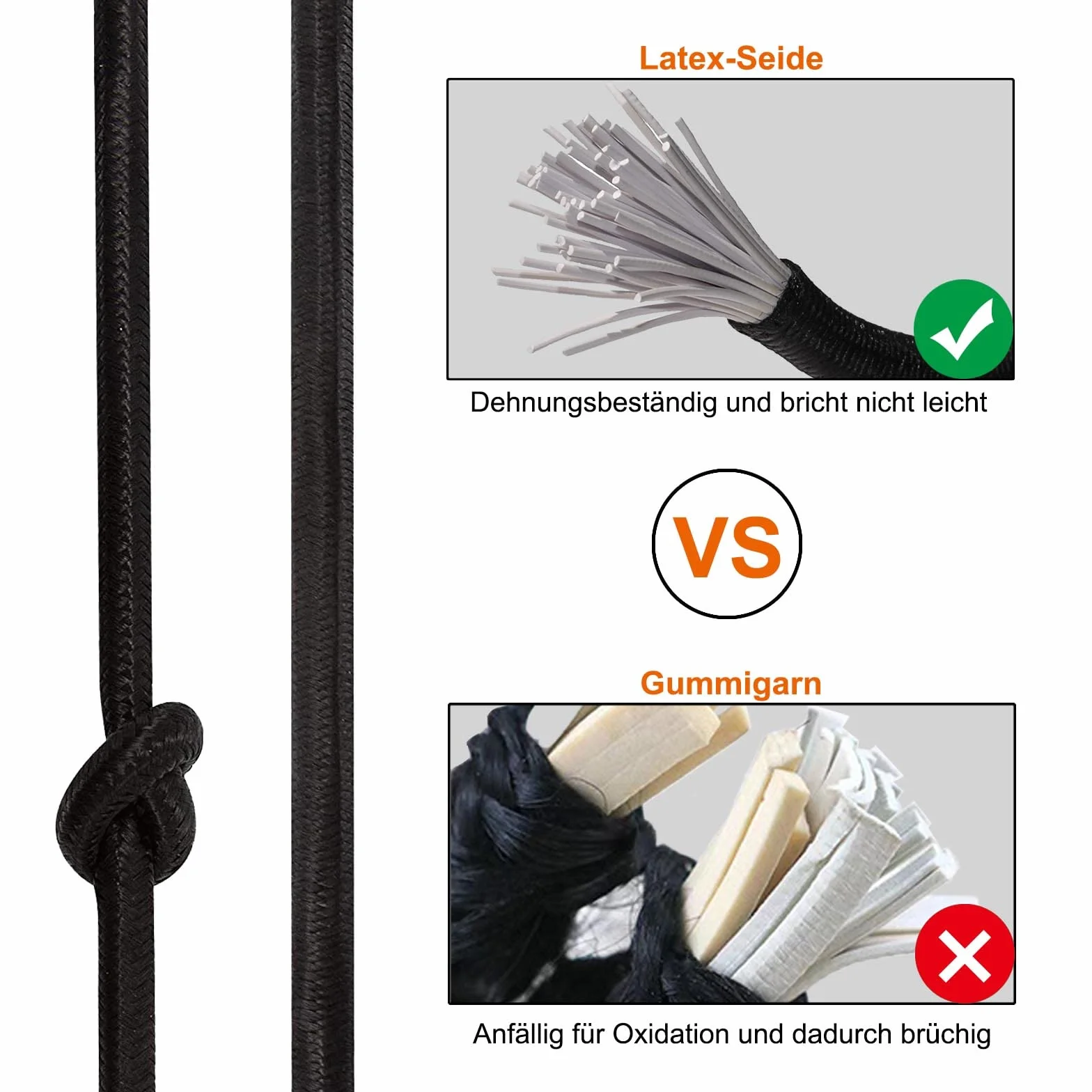 Sznurek gumowy 4mm×20m z hakami do kempingu i plandek