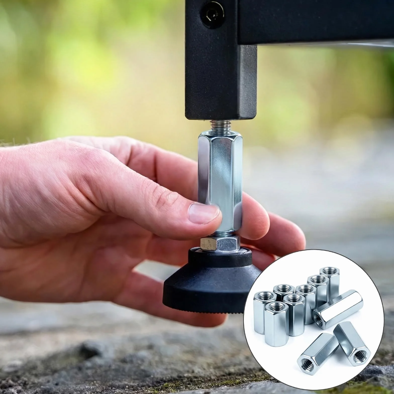 Nakrętki łączące M5 x 20 mm, 20 sztuk, tuleje gwintowane, ocynkowane, sześciokątne, mufy gwintowane, nakrętki dystansowe, nakrętki przedłużające do gospodarstwa domowego, sprzętu biurowego