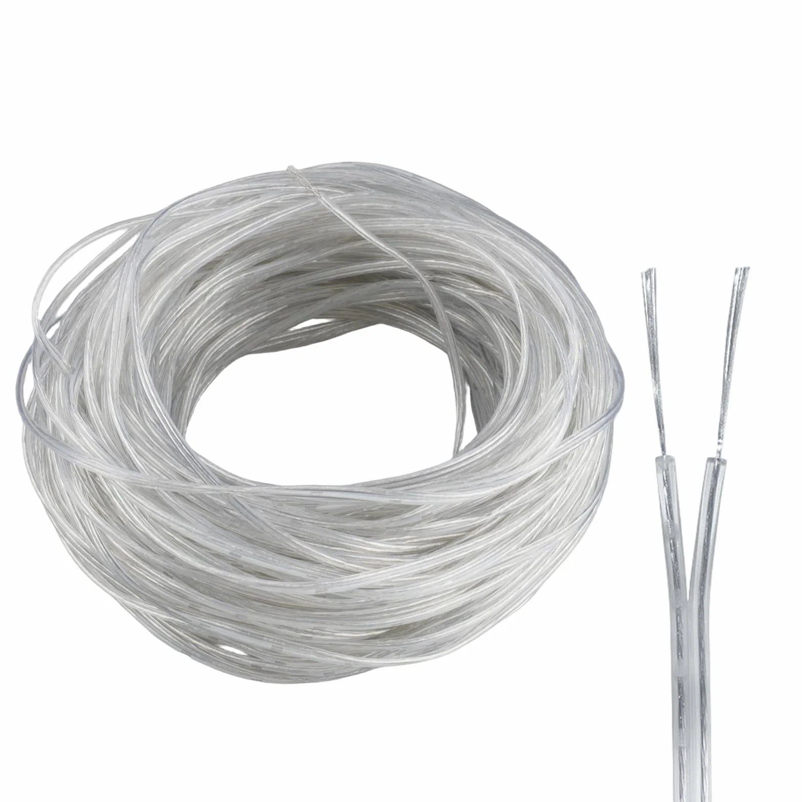 Kabel 2-żyłowy 25 m 28 AWG PCW przezroczysty średnica 3,2 mm elastyczny