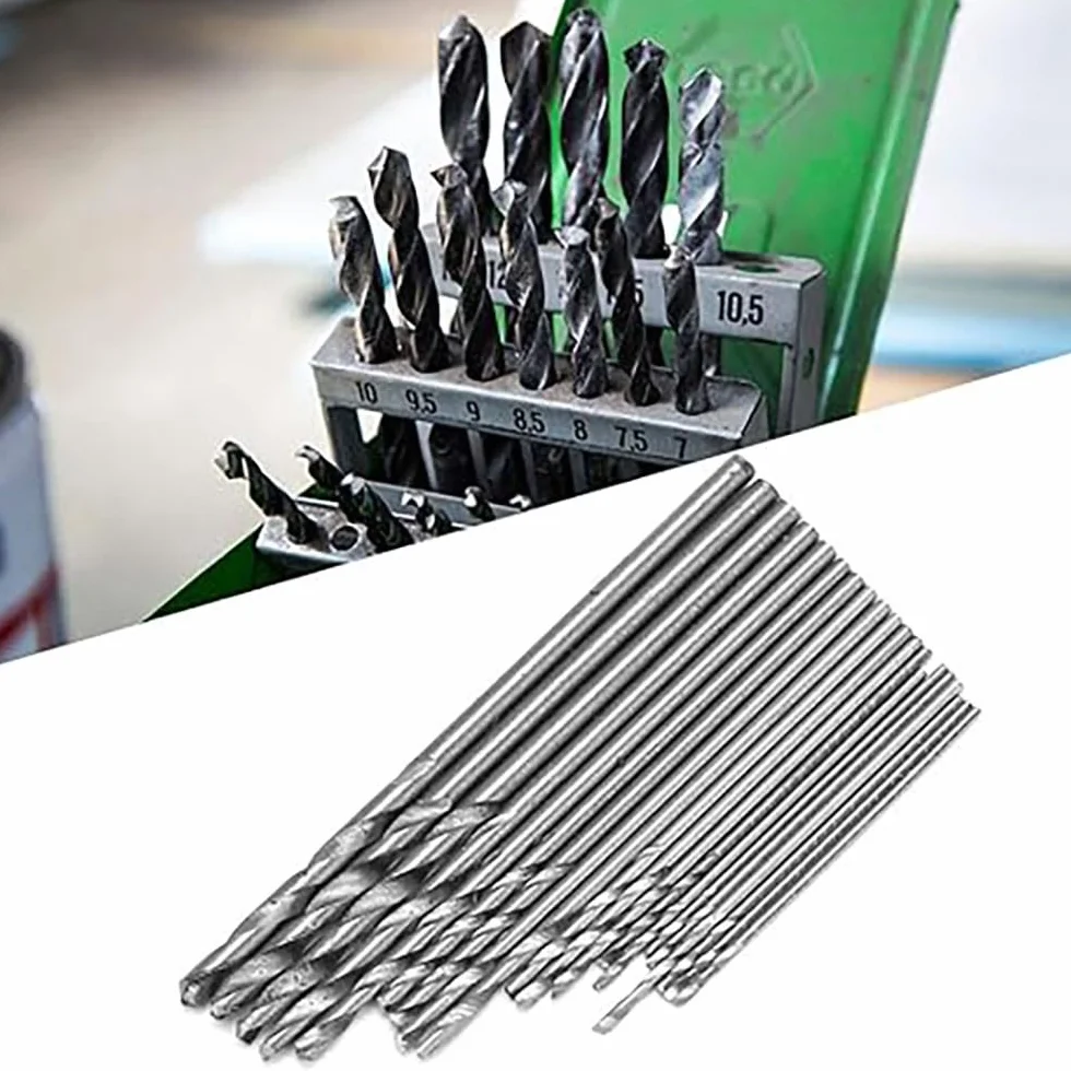 Zestaw wierteł spiralnych HSS mini 0,3-1,6 mm 20 sztuk