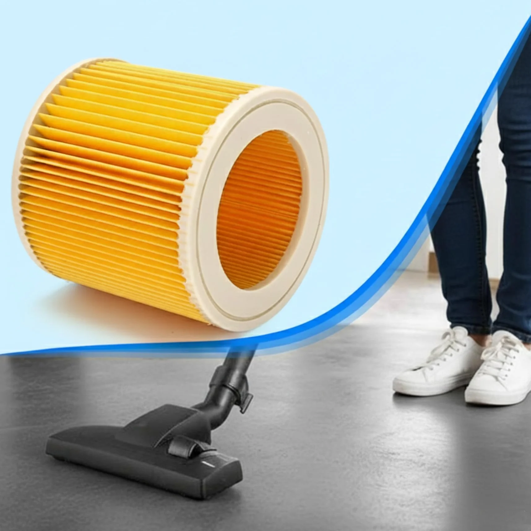 Zestaw 3 filtrów do odkurzacza Botle pasuje do Kärcher WD3 WD4 12 x 11,5 cm