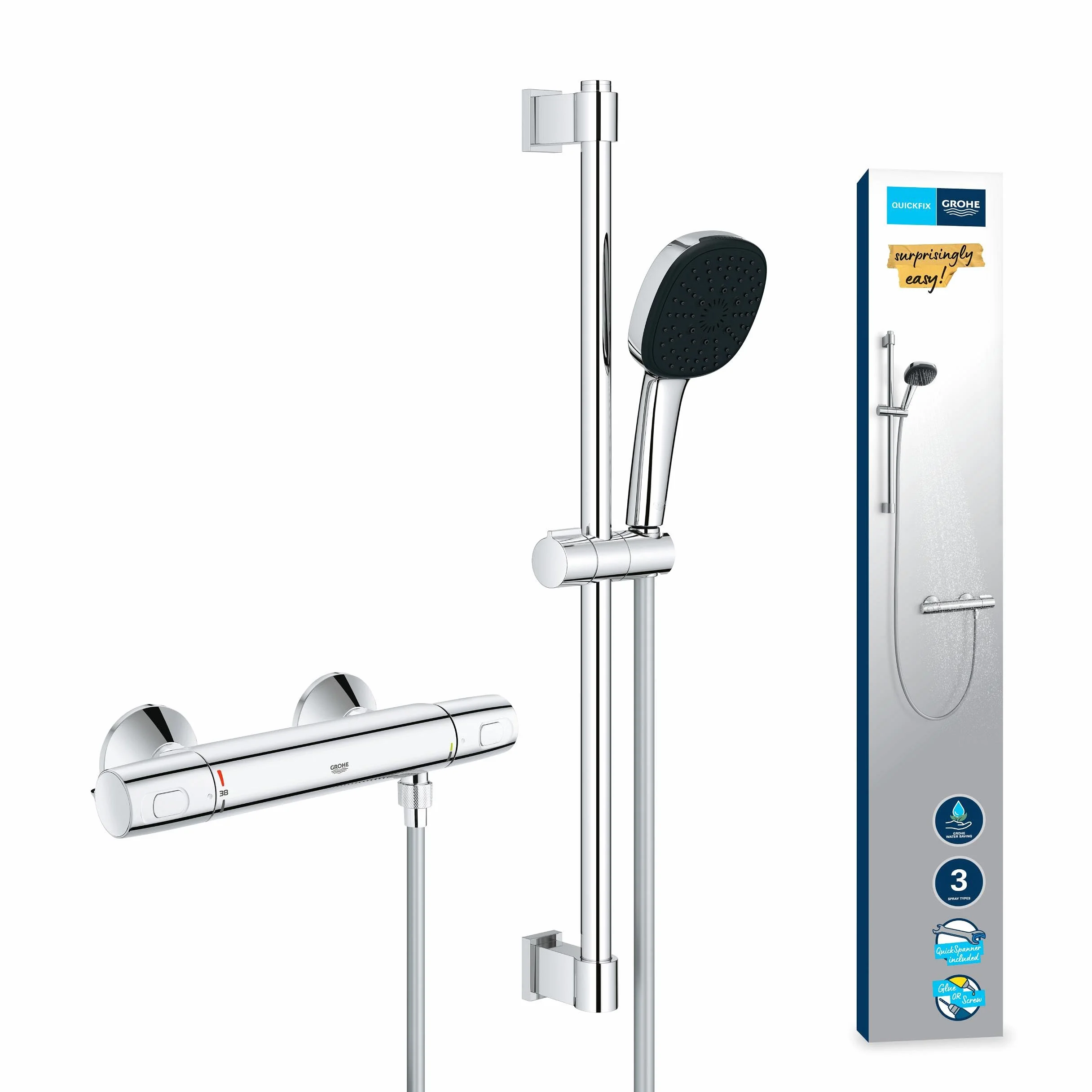 GROHE Precision Trend zestaw prysznicowy z termostatem 8 l/min CoolTouch drążek 60 cm