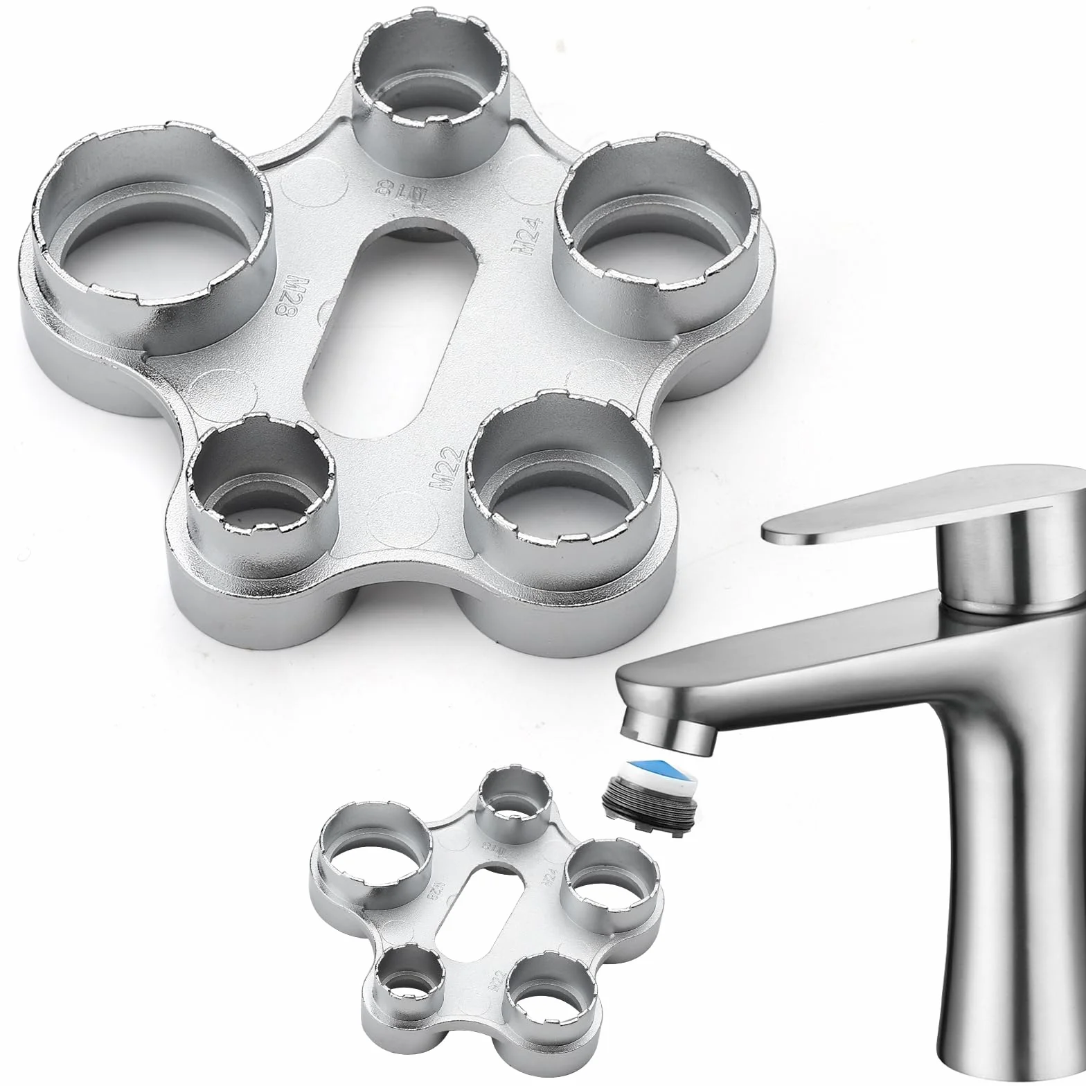 Uniwersalny klucz serwisowy do M16/M18/M22/M24/M28, regulator strumienia, perlator do napowietrzania