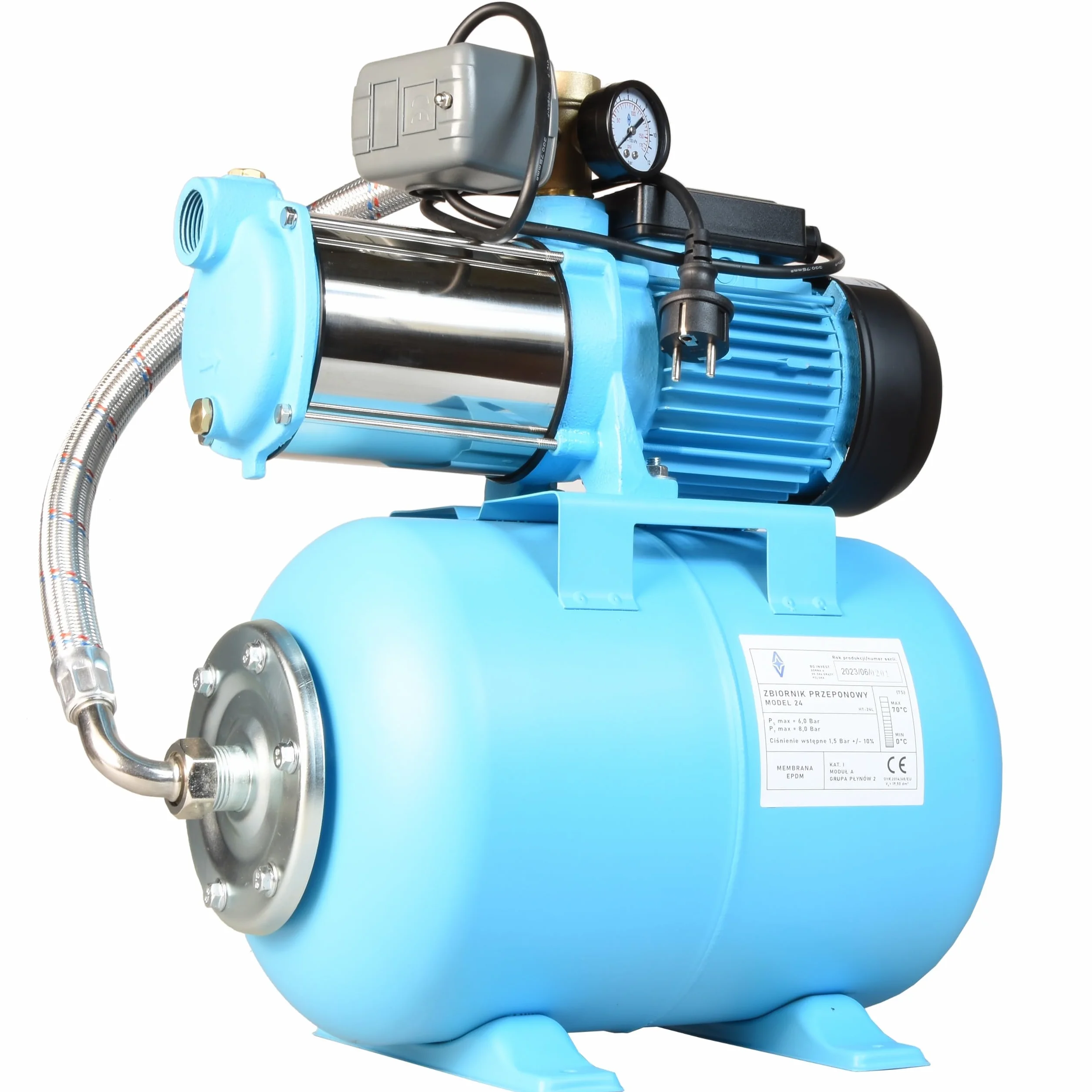 Zestaw Hydroforowy 24L Hydrofor MAX-H 1300 Pompa do Wody 1300 W 5520 l/h 55 m