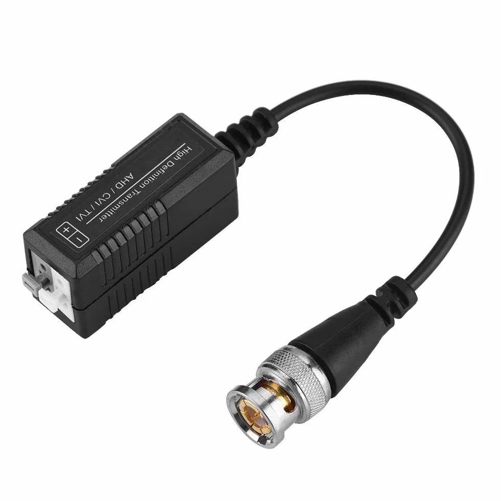 Pasynowy nadajnik HD CVI/AHD/TVI do CCTV – balun wideo UTP/BNC, przesyła sygnał na odległość do 180 m