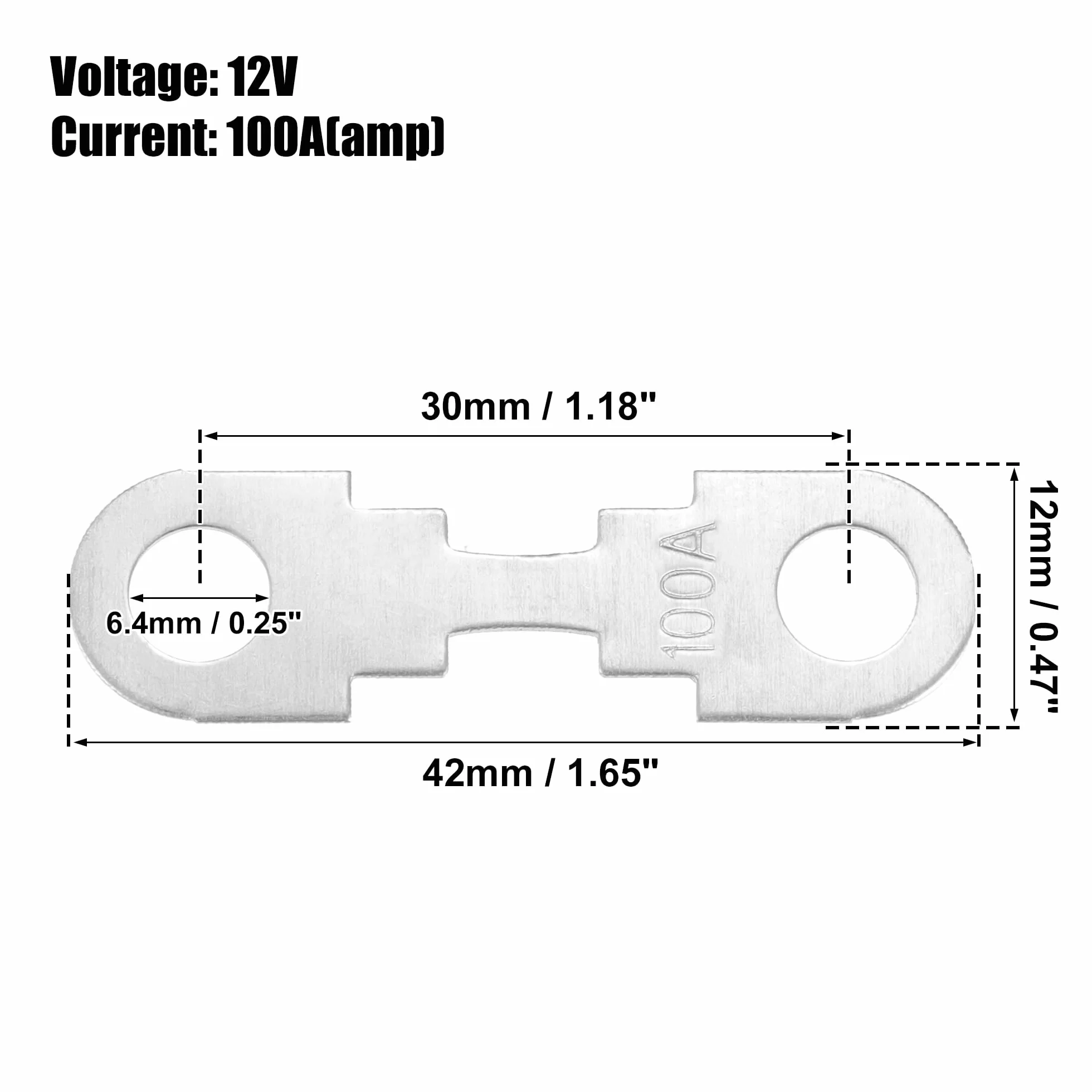 ABSOPRO 5 sztuk 100A 12V Bezpieczniki taśmowe wysokiego prądu do uchwytu samochodowego Audio