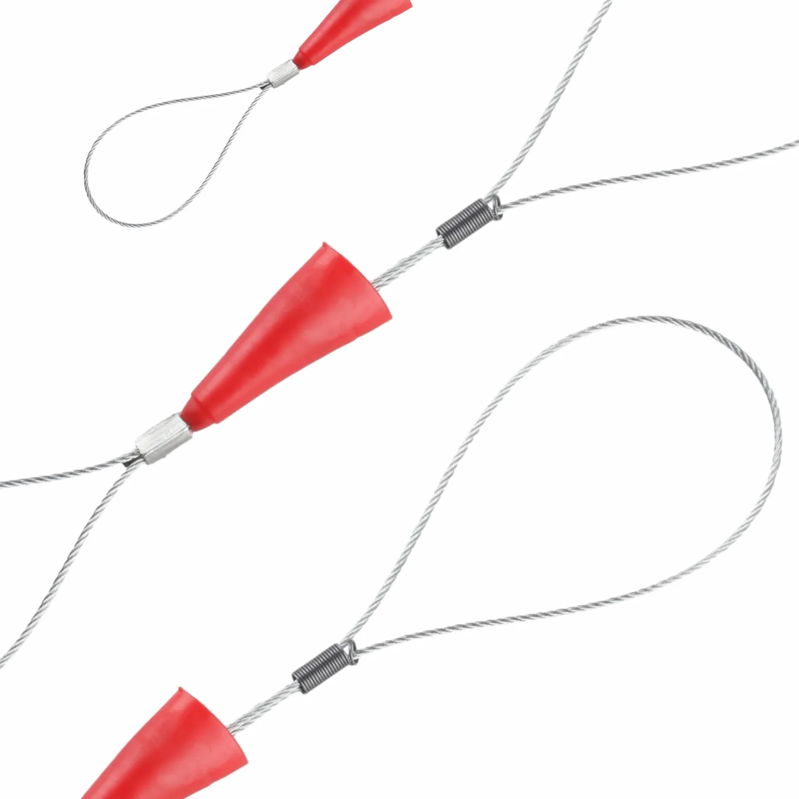 Pomoc do wciągania kabli 20 m, spirala do podciągania, drut naciągany, spirala z 4 sprężynami prowadzącymi, taśma do wsuwania kabli φ4 mm, taśma do podciągania kabli, puste rury, kabel ciągnący
