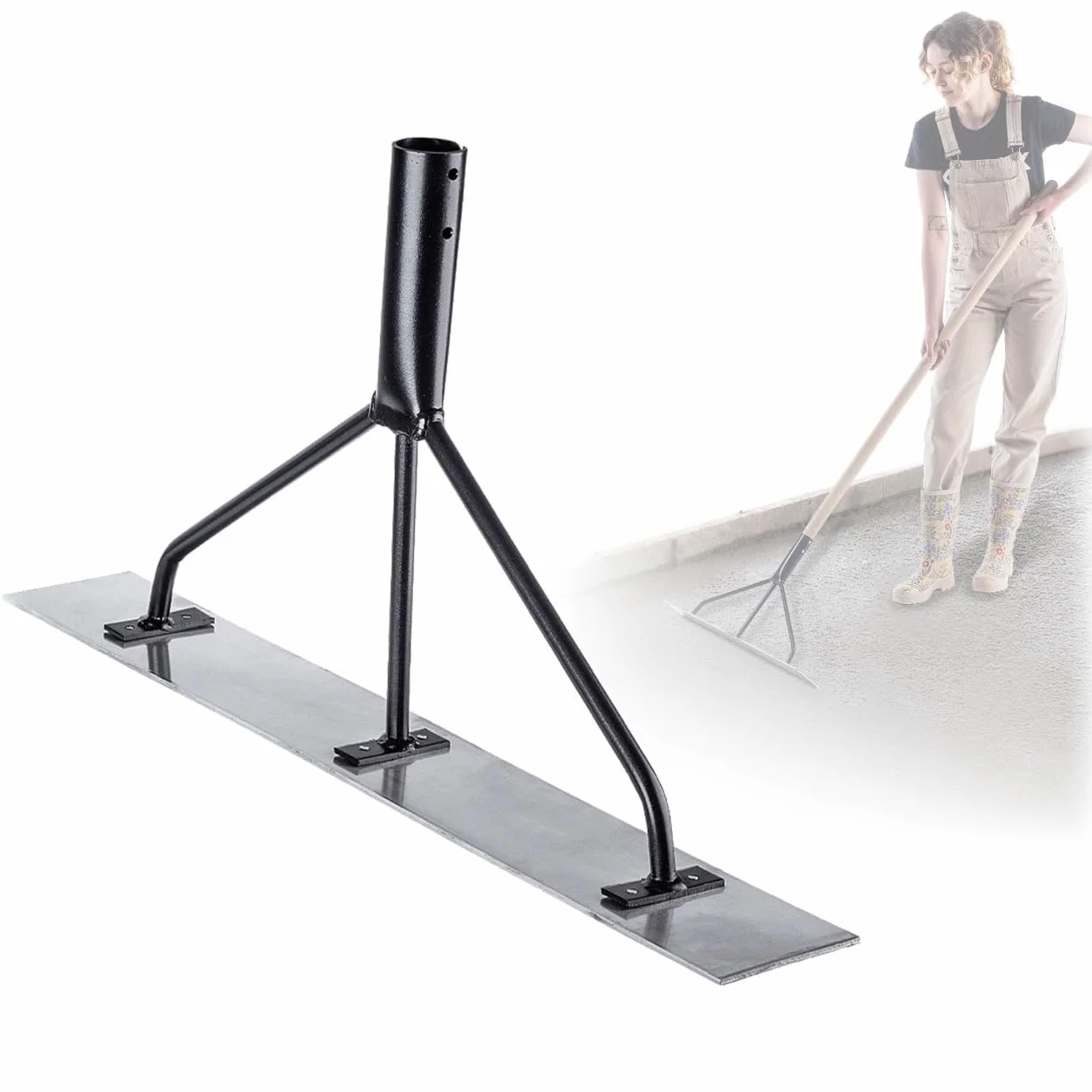 KADAX Rozgarniacz do betonu 9x33cm aluminiowy profilowana głowica