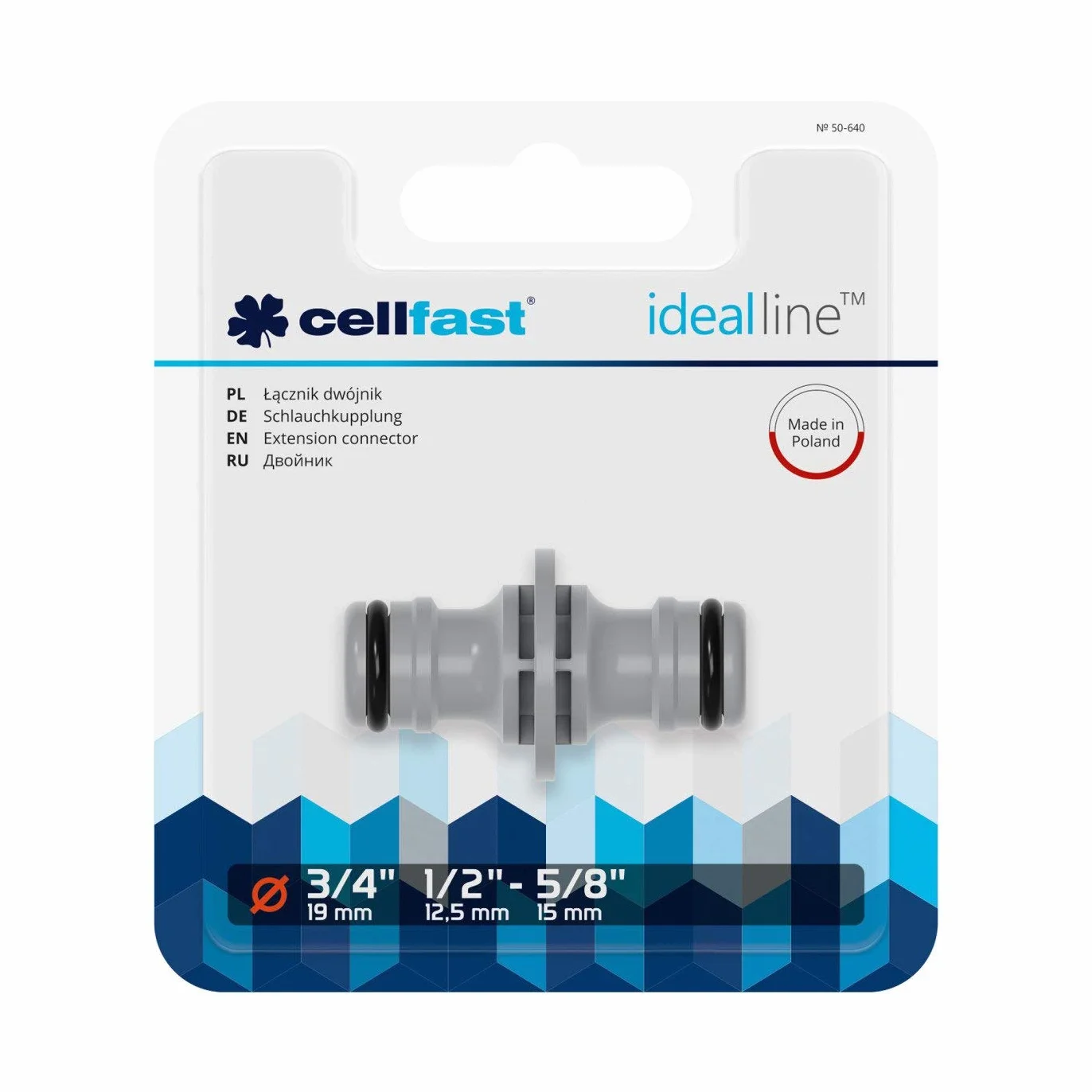 Cellfast Łącznik dwójnik IDEAL UNI FIT 3/4" 1/2"-5/8" do węży