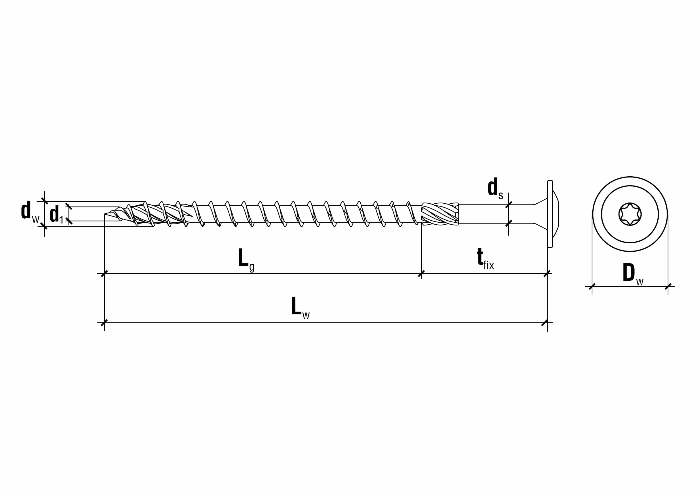 Śruby z łbem talerzowym Torx 6 x 60 mm TX30 100 sztuk