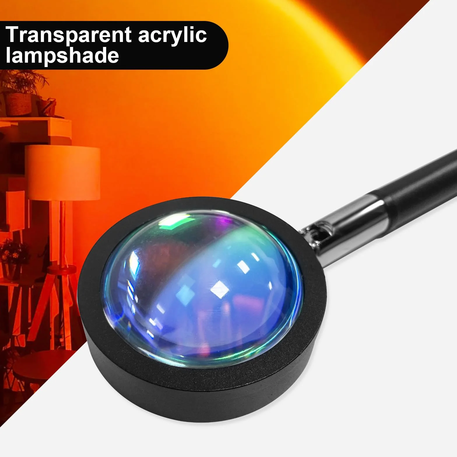 Lampa zachód słońca 4 kolorów LED projektor USB obrotowa 180° do zdjęć selfie dekoracji