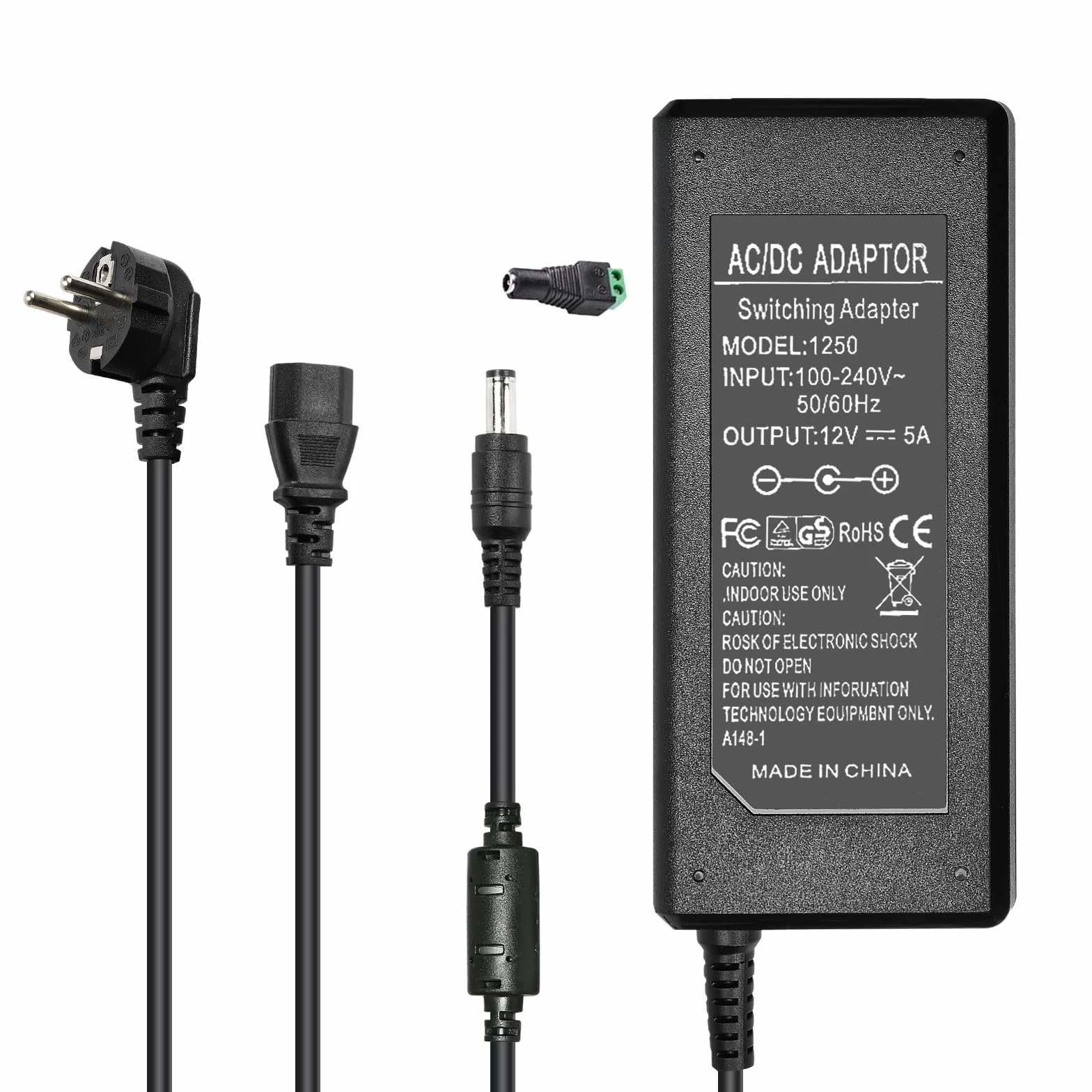60 W 5A zasilacz sieciowy adapter DC12V transformator sterujący do 5050/3528 taśma świetlna LED odtwarzacz DVD, ekran 12 V, drukarka, wyświetlacz TFT LCD