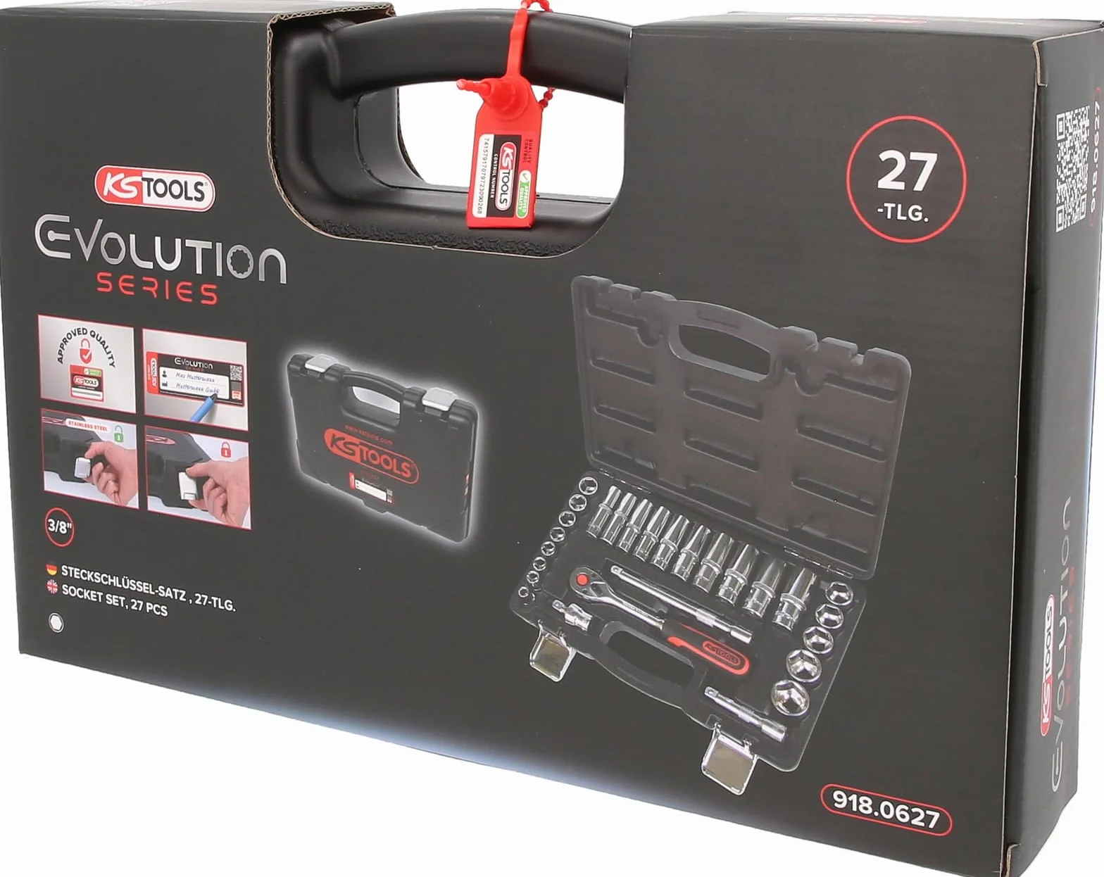KS Tools 918.0627 CHROMEplus Zestaw kluczy nasadowych 27 sztuk 3/8"