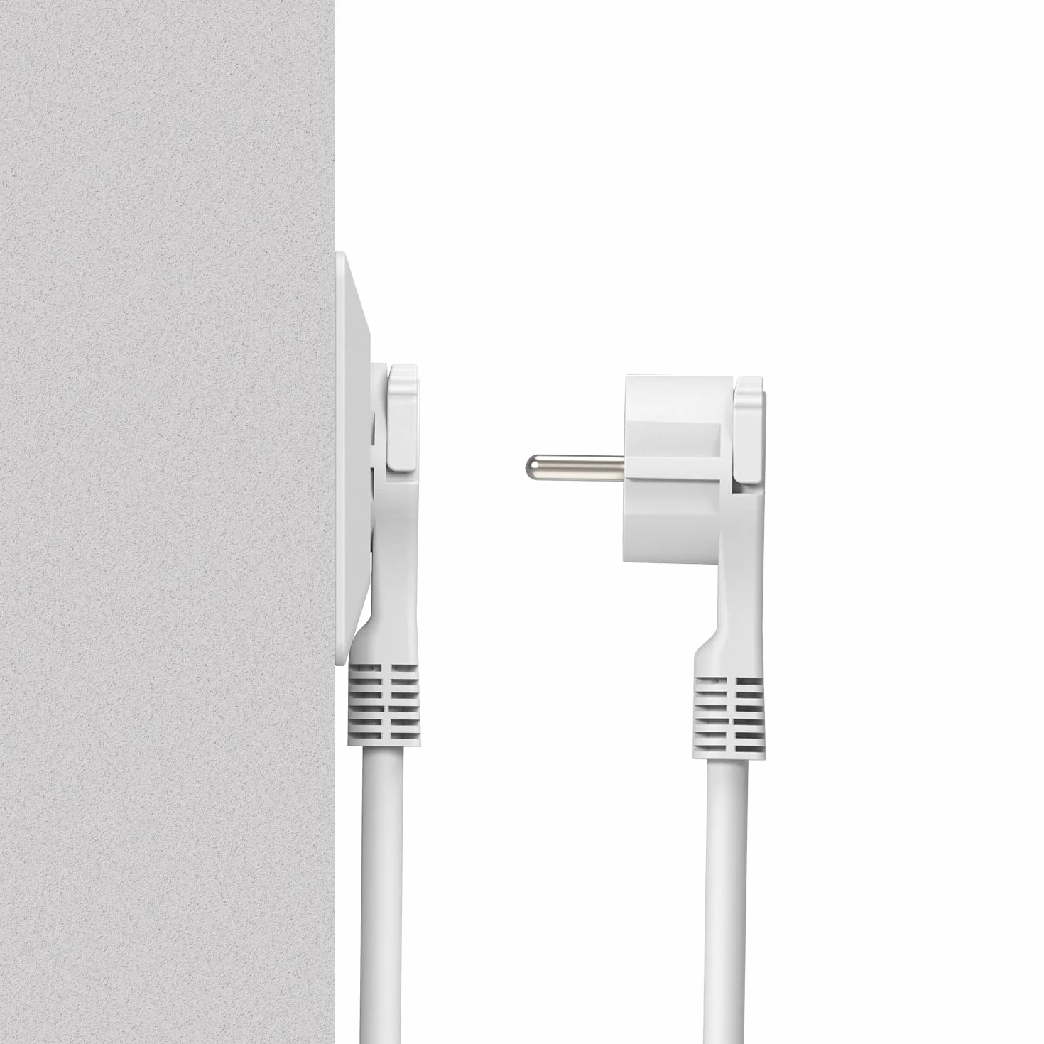 Electraline blok 5-rzędowy z przełącznikiem i wtyczką płaską 1,5 m biały