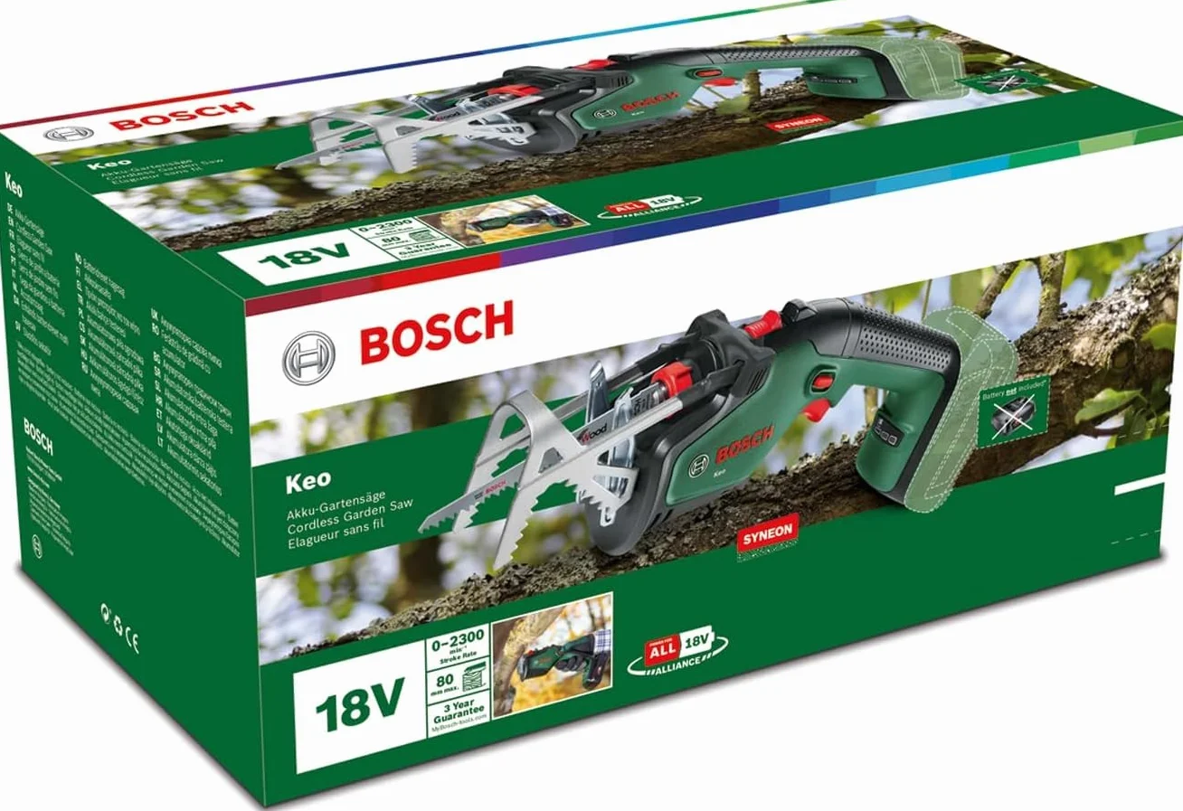 Bosch Akumulatorowa Piła Ogrodowa Keo 18 V Średnica Cięcia 80 mm Brzeszczot do Drewna