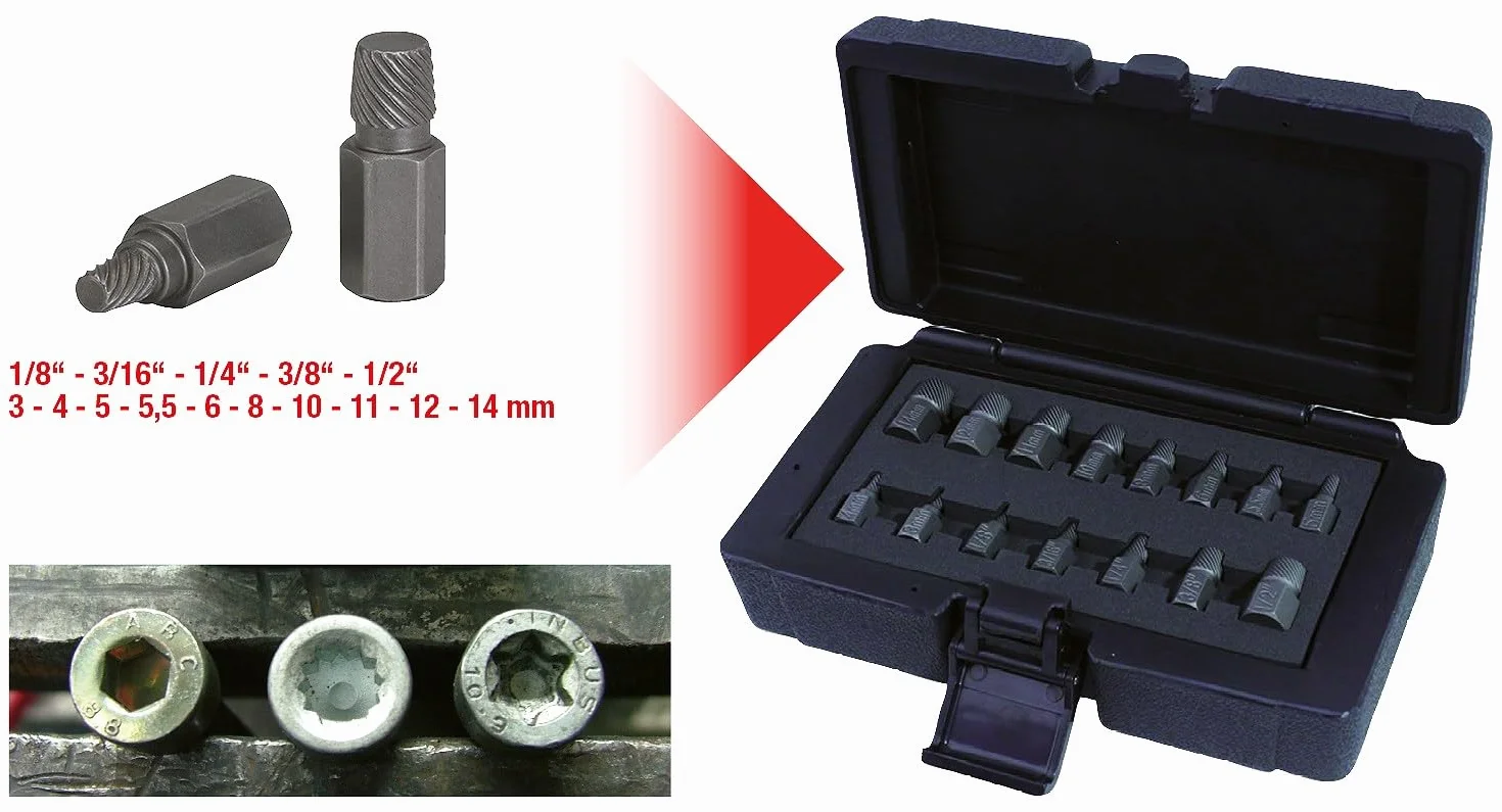 KS Tools 150.1385 Zestaw wkretaków spiralnych, 15-szt