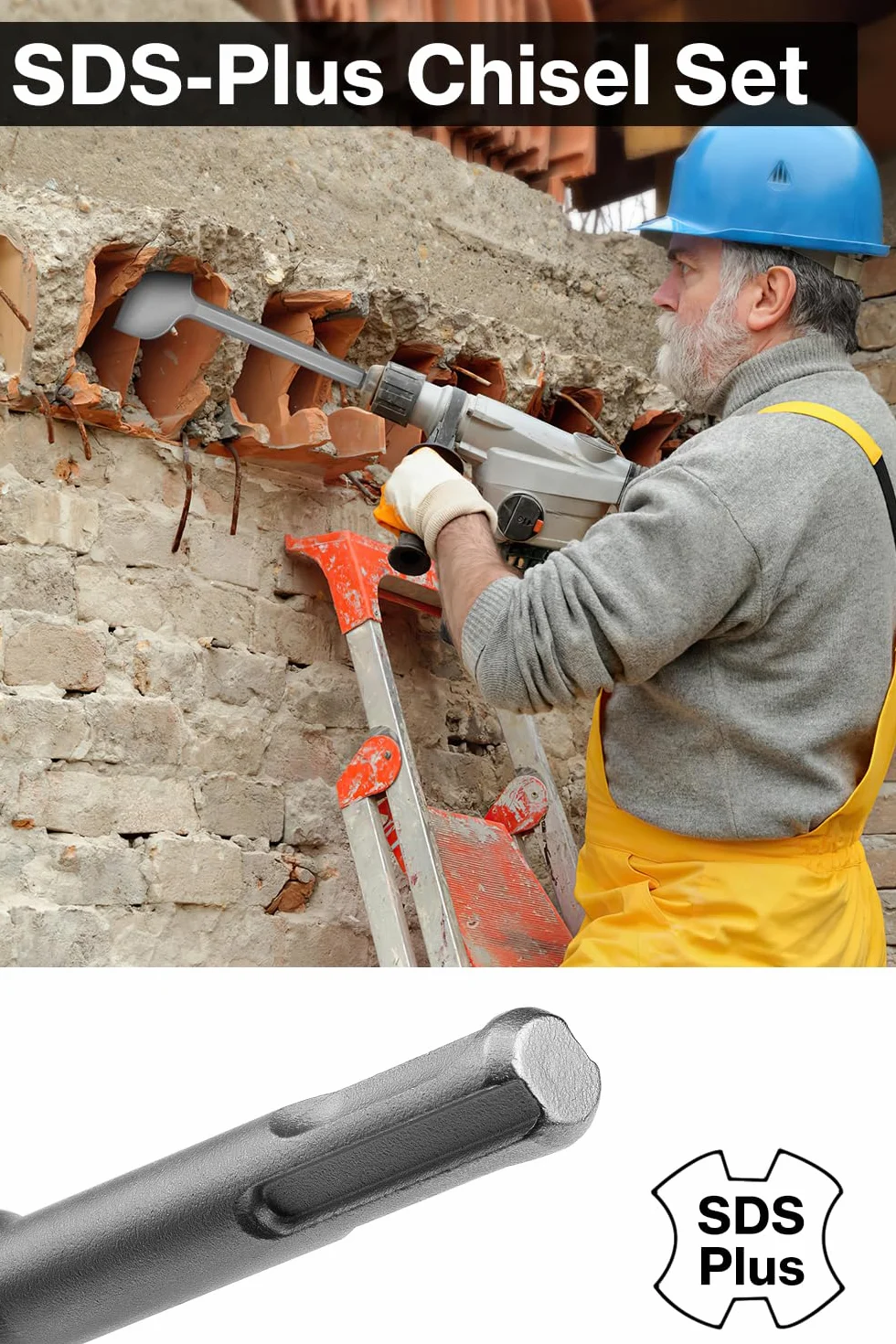 Lytool Dłuto SDS-Plus do płytek 250x40mm 280x100mm zestaw 2 sztuki