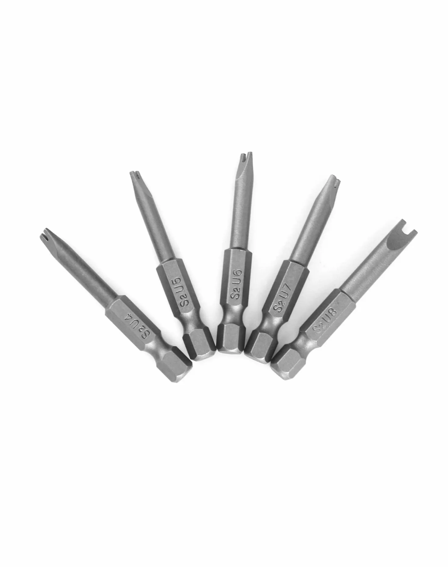 Bity wkrętakowe bezpieczeństwa typu U 1/4" zestaw sześciokątny 50 mm ze stali stopowej S2