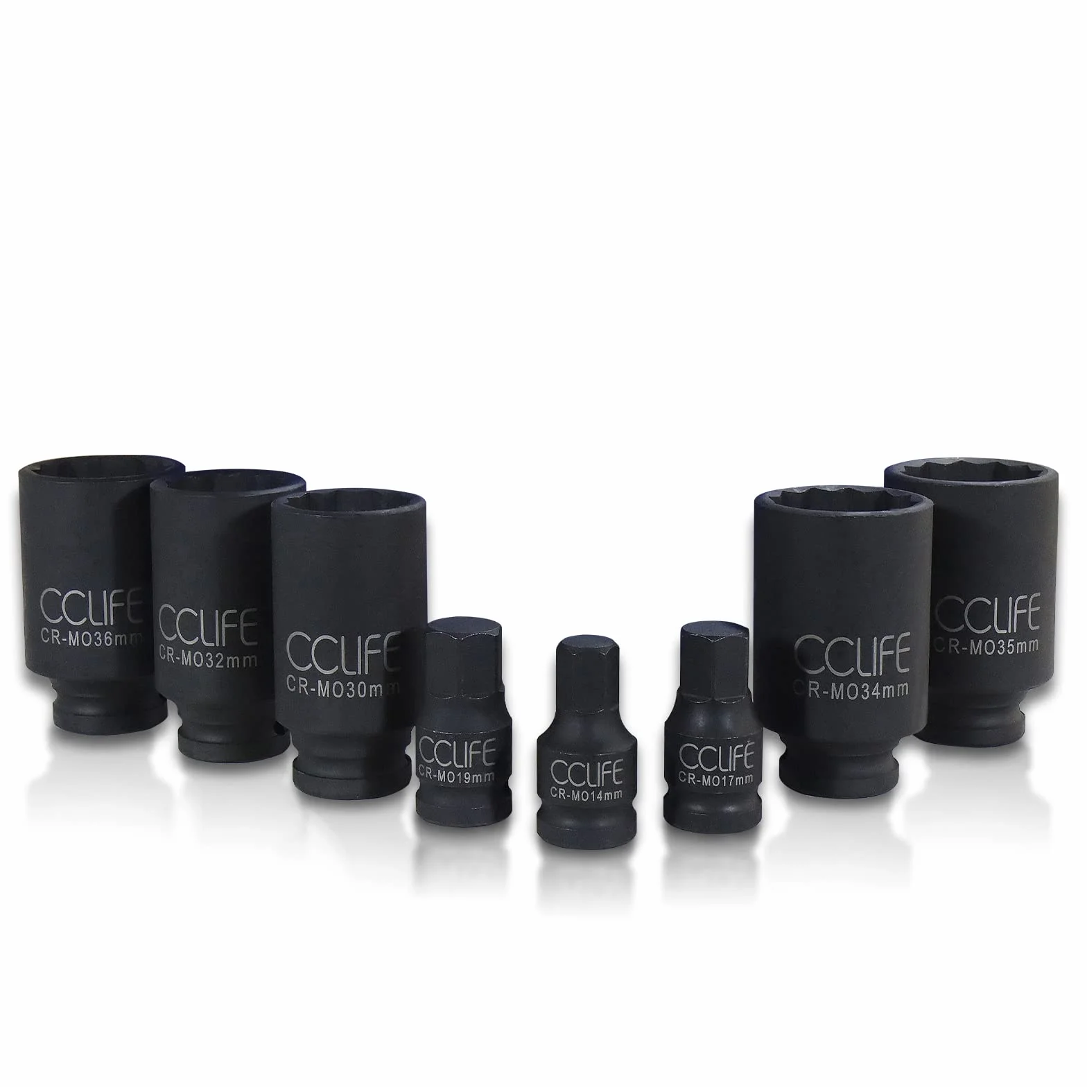 CCLIFE Zestaw nasadek udarowych 8szt SW 30-36 mm 12 Kant 12,5 mm (1/2")