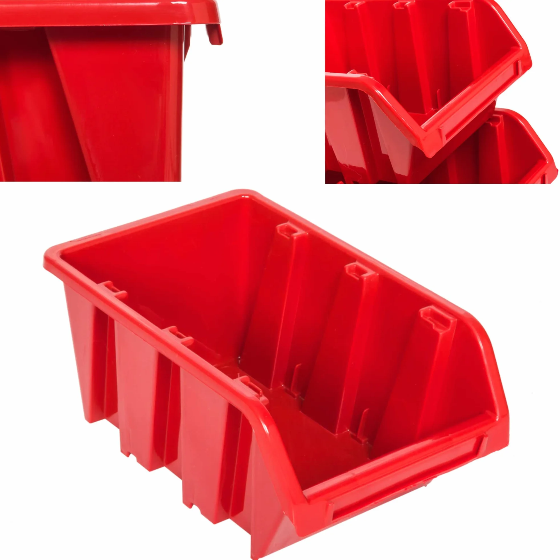Pudełka do przechowywania i sortowania 5 sztuk 80x115x60 mm czerwone z tworzywa sztucznego