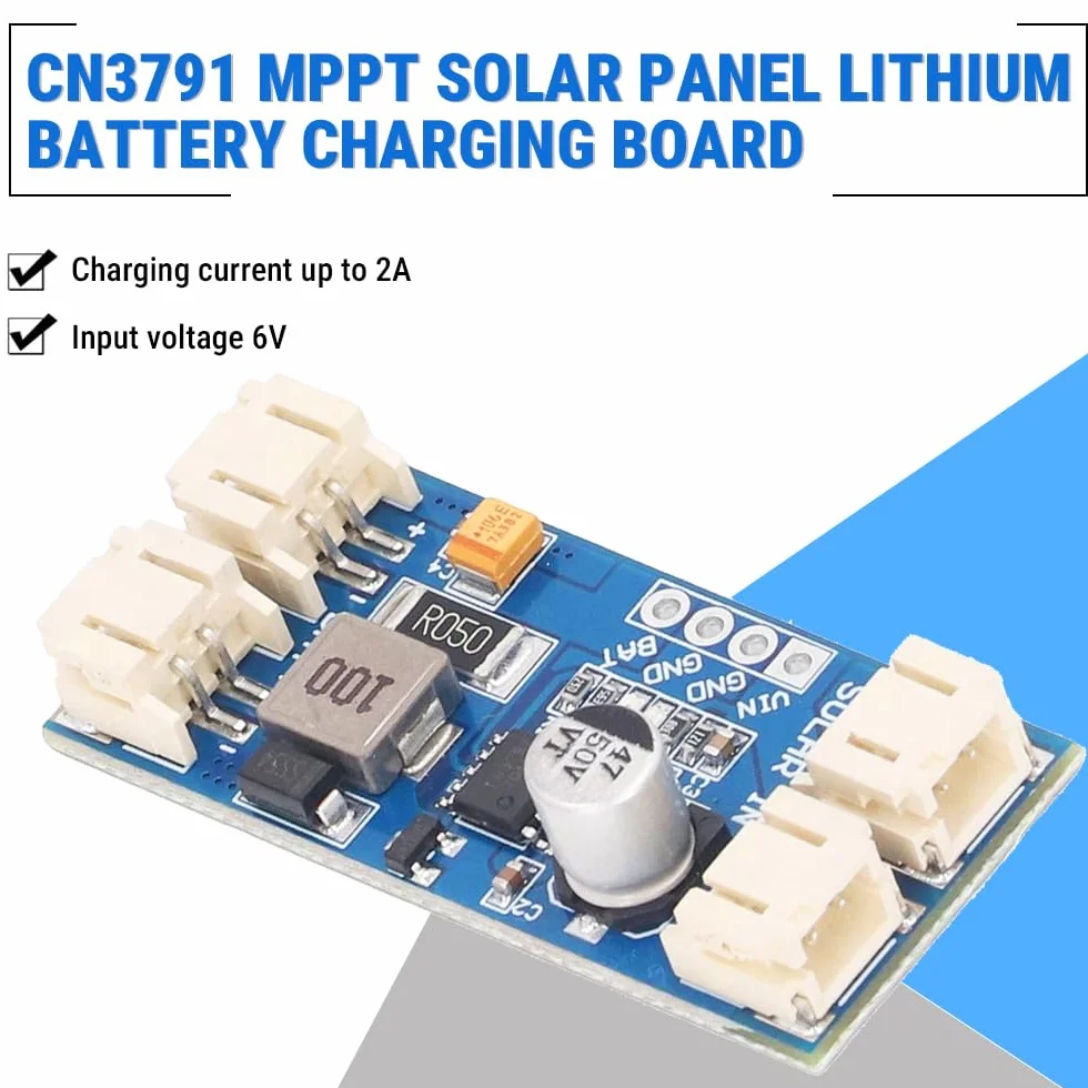 Płytka Kontrolera ładowania Słonecznego, ładowarka CN3791 Panel Słoneczny MPPT Płytka ładująca Baterię Litową 6 V, Z Funkcją MPPT