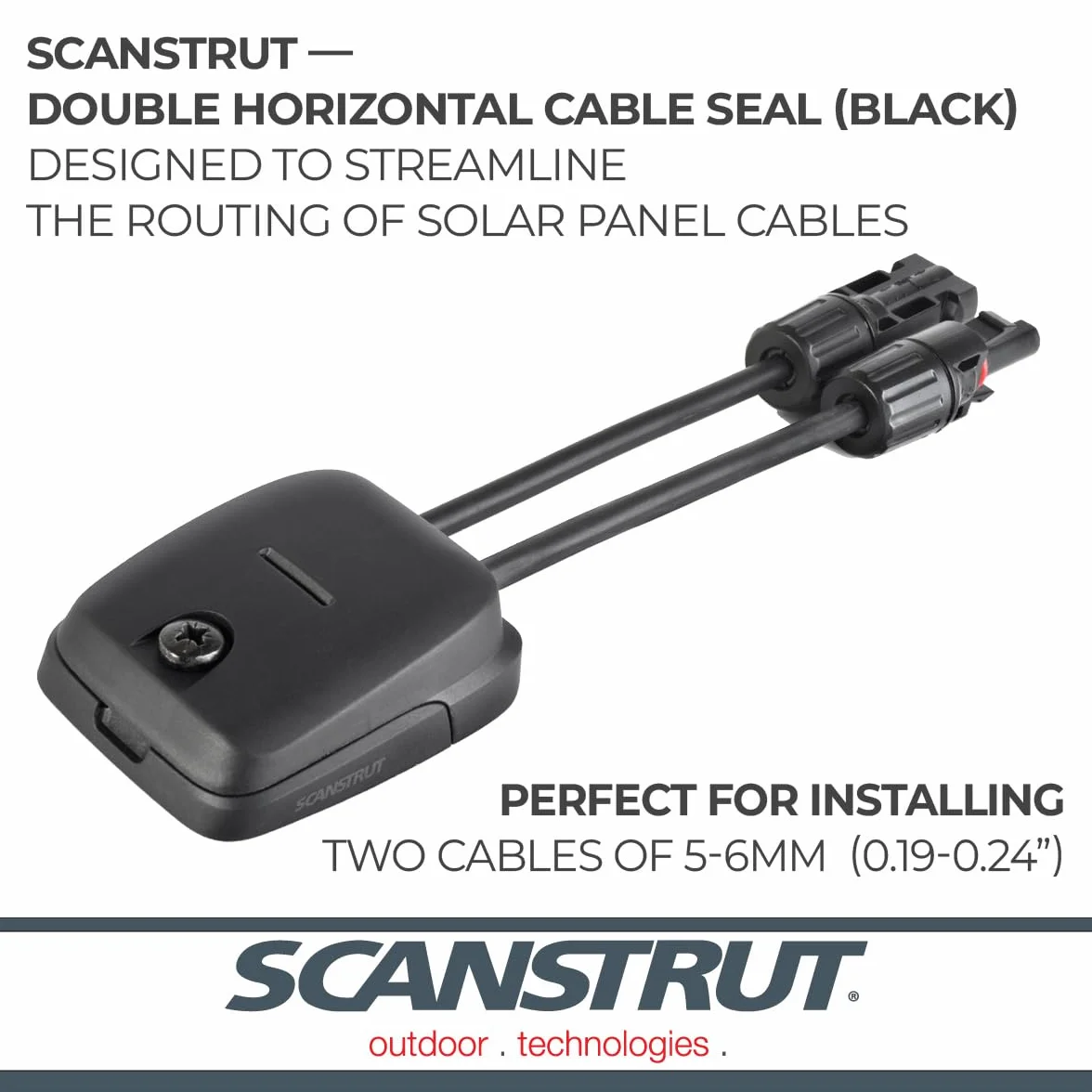 Scanstrut DS-HD6-BLK pozioma podwójna uszczelka kablowa - czarna
