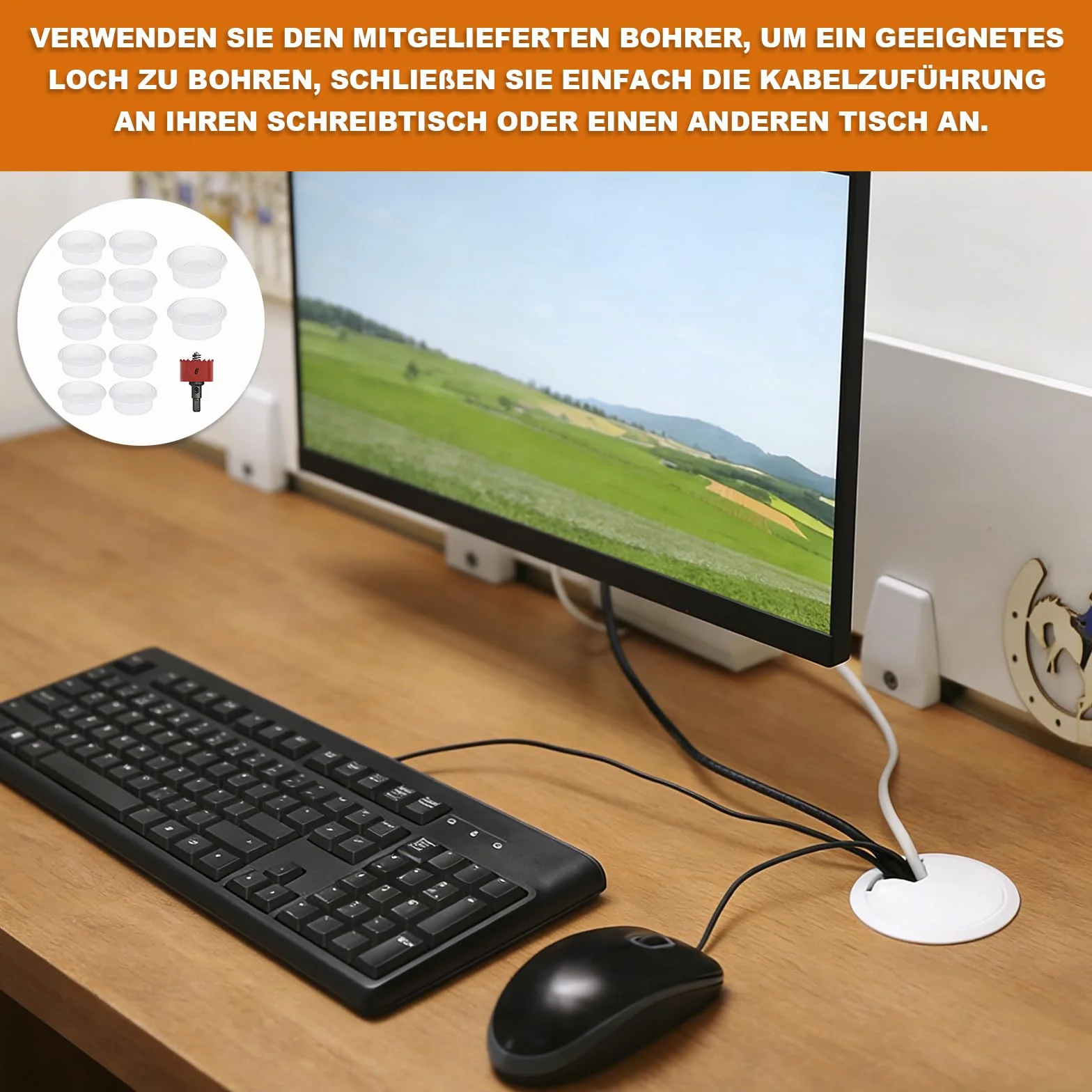 Przepust kablowy z otwornicą 60 mm, 12 sztuk