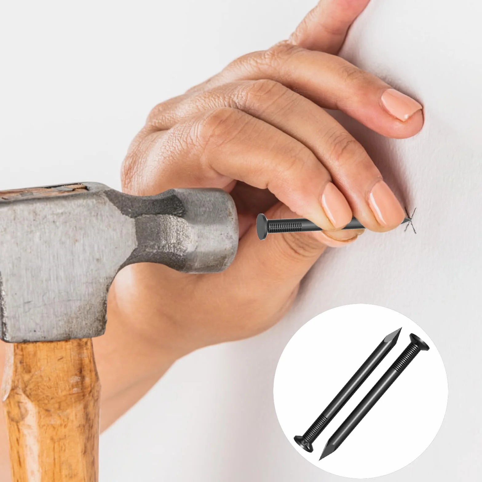 Gwoździe stalowe 30 mm 120 sztuk do betonu ścian drewna