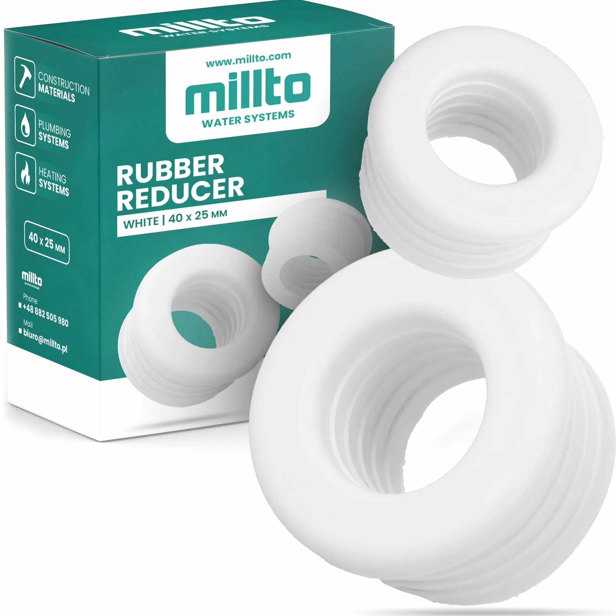 Gumowa Redukcja Instalacji Kanalizacyjnej 40 x 25 mm Adapter Uszczelniający