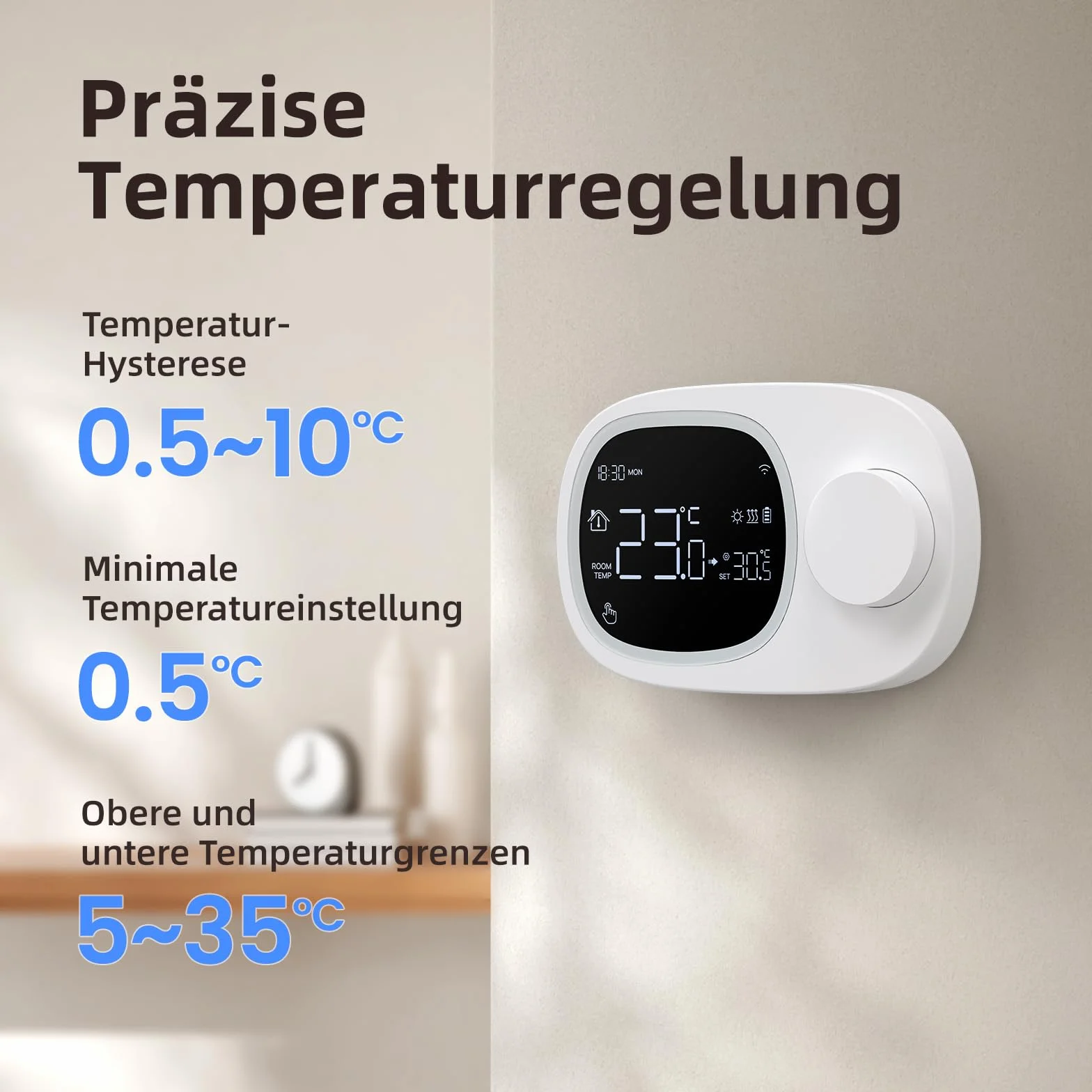 AVATTO Inteligentny termostat WiFi do kotła wodnego i gazowego, programowalny, kompatybilny z Alexa i Google Assistant
