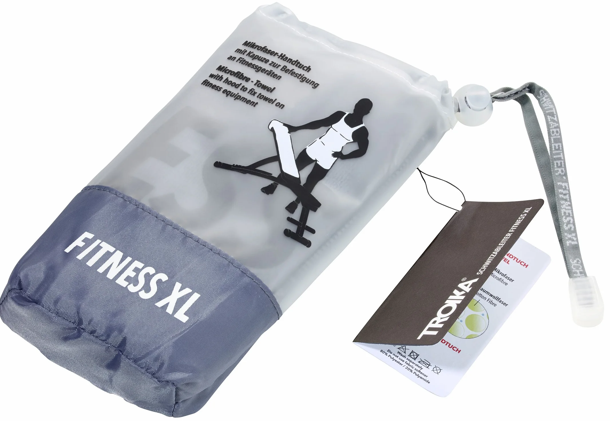 TROIKA Plecak fitness z obszytą kopertą – do mocowania na oparciu urządzenia fitness – bardzo długi (1,40 m) – oryginalny produkt Troika