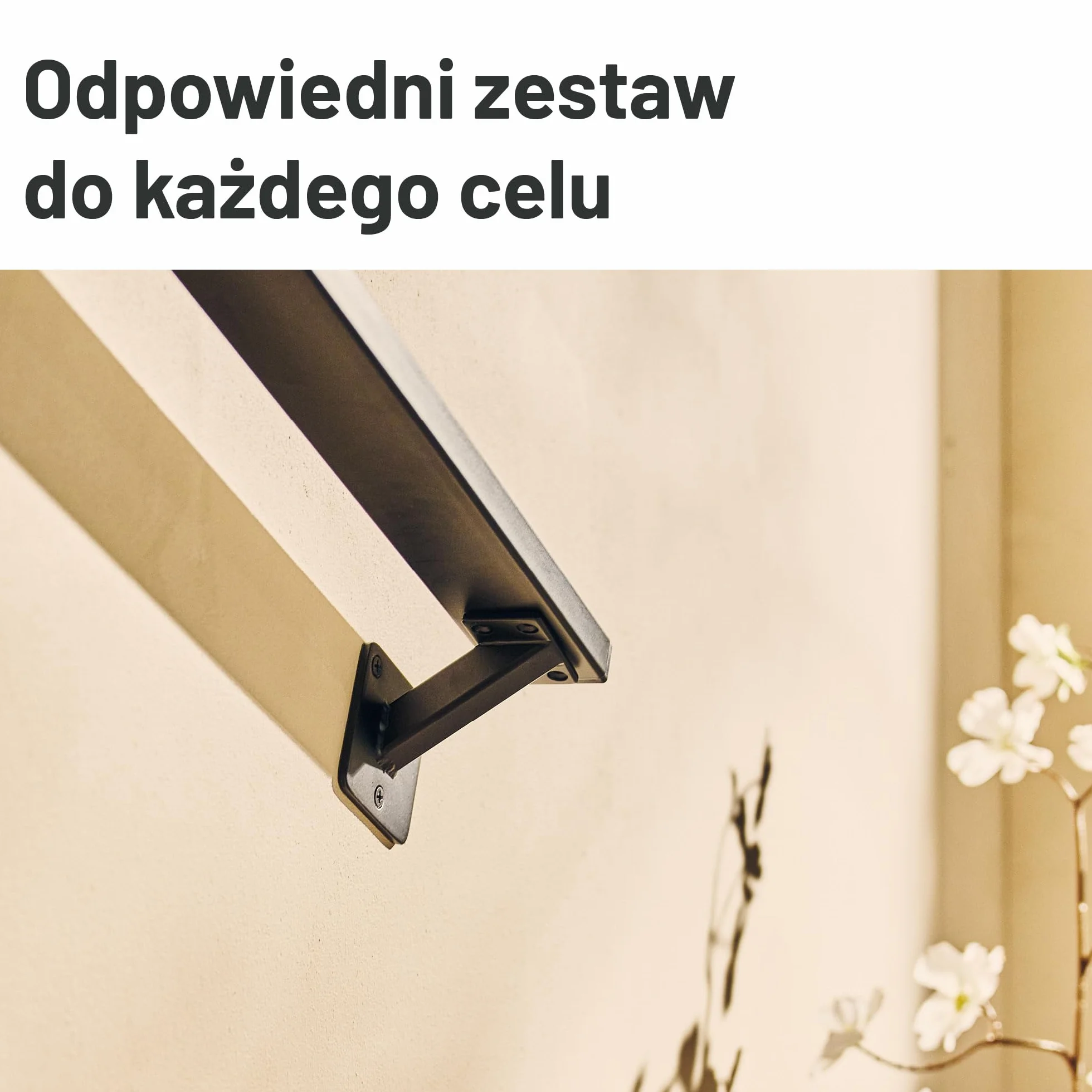 Natural Goods Berlin zestaw poręczy OBLONG metal czarny 100cm poręcz schodowa nierdzewna malowana proszkowo