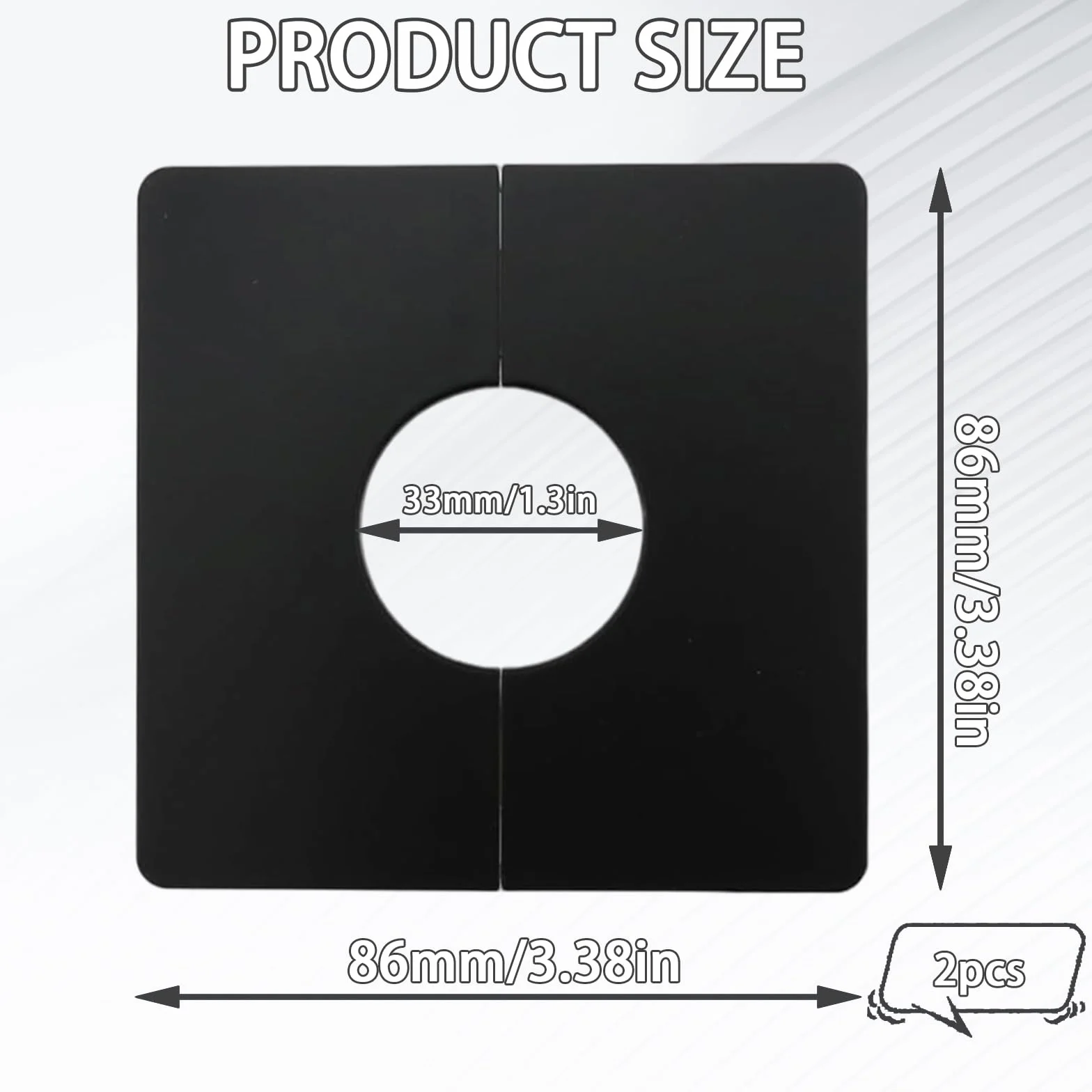 Dekoracyjna osłona prysznicowa 33 mm kwadratowa samoprzylepna PCW 2 sztuki