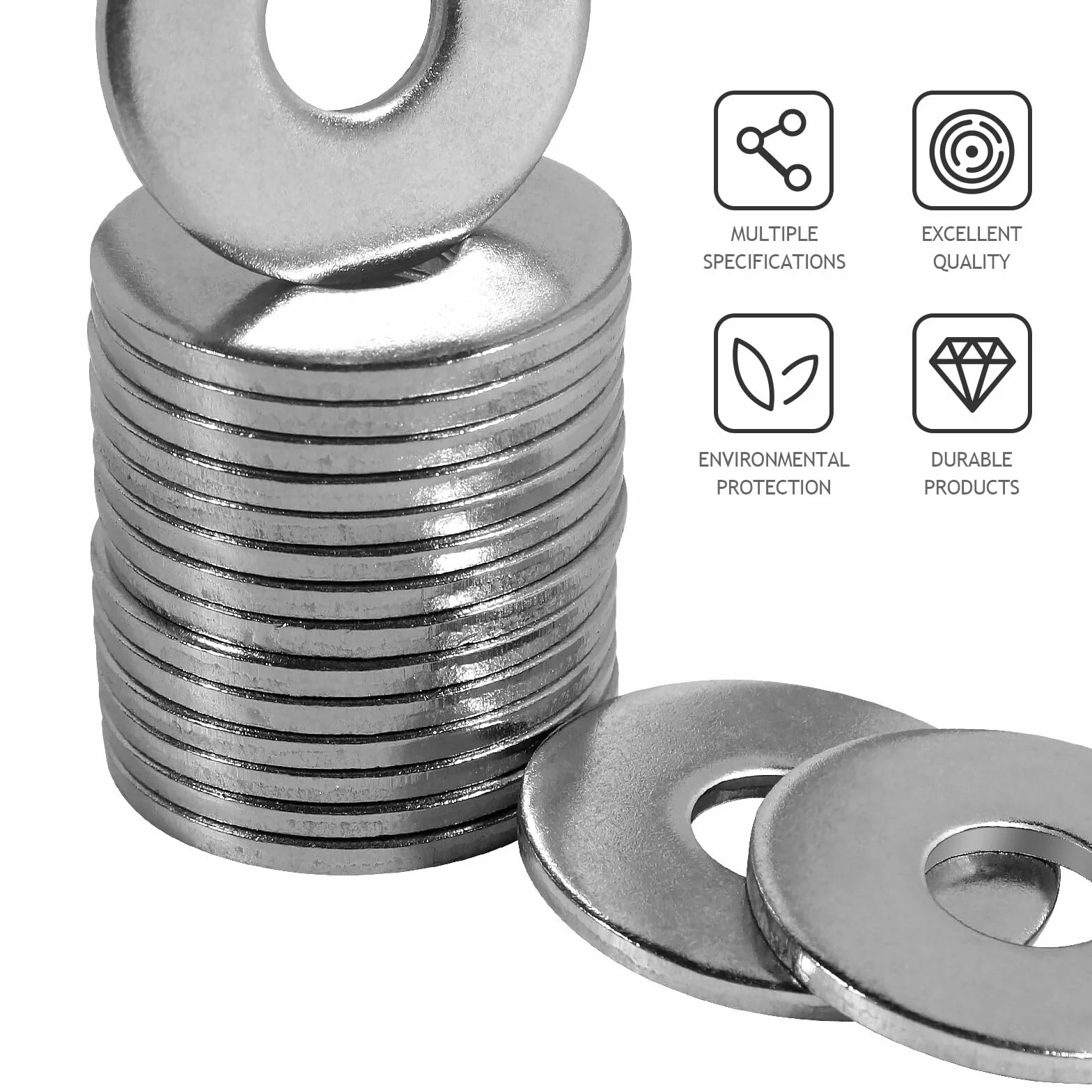 Podkładki M6 duże ze stali nierdzewnej A2 V2A 304 DIN9021 ISO7093 18mm 50 sztuk