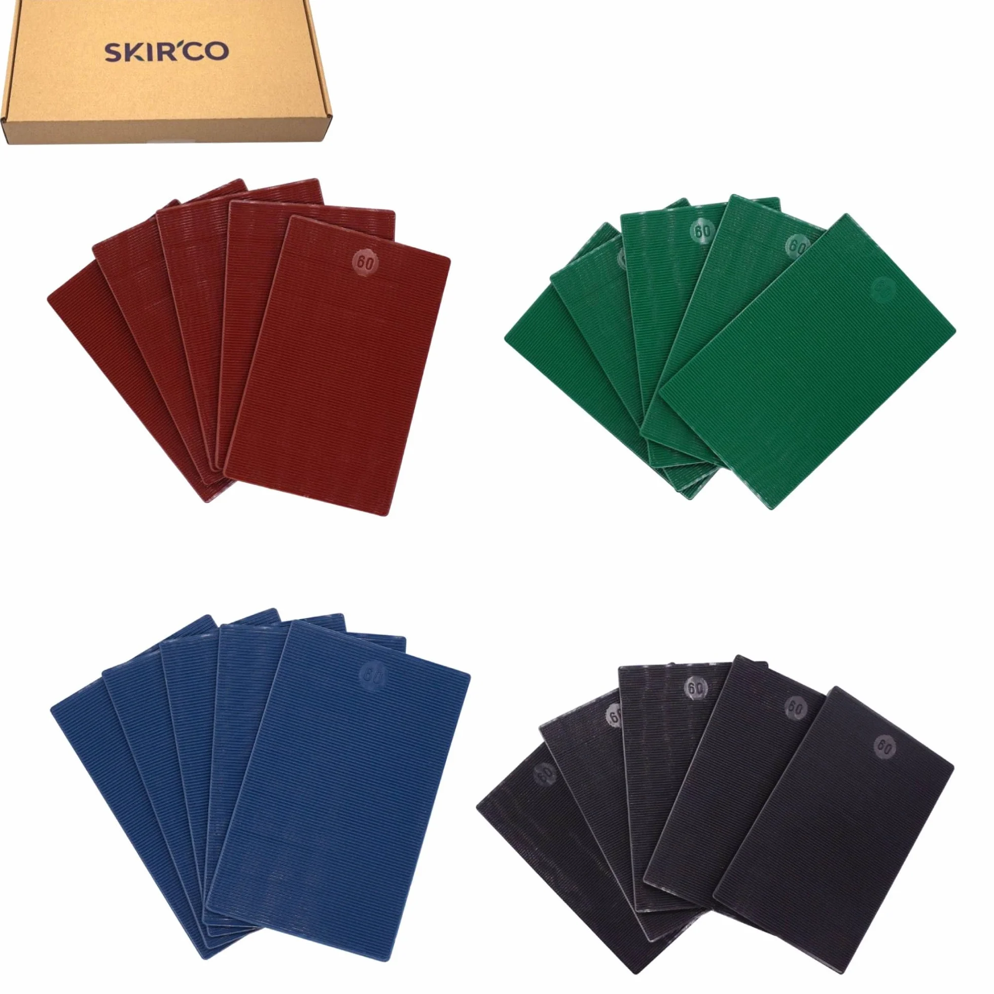 SKIR'CO (Mix 1) Plastikowe podkładki płaskie 2-6 mm, podkładki do glazurowania 60 x 100 mm, podkładki dystansowe do ram, drzwi i ram okiennych