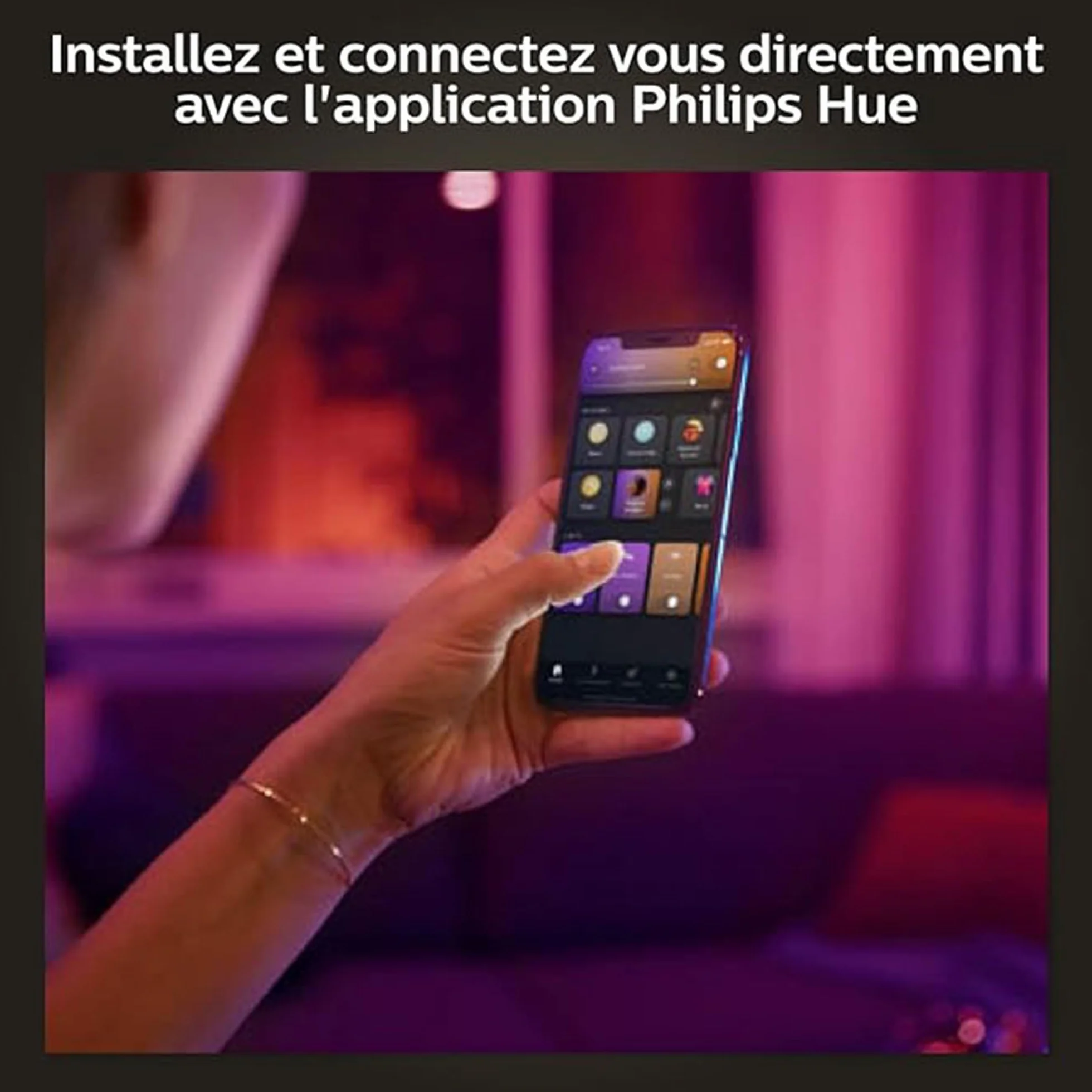 Philips Hue White and color ambiance Łazienkowa lampa sufitowa Xamento M (czarna), IP44, 16 mln kolorów, przyciemnianie, inteligentne oświetlenie