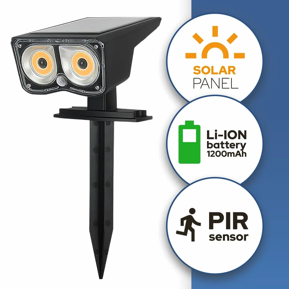 Horoz Electric Reflektor Solarny LED Ogrodowy 3W OZMO 2w1 z Czujnikiem Ruchu PIR, IP44, 50-200lm