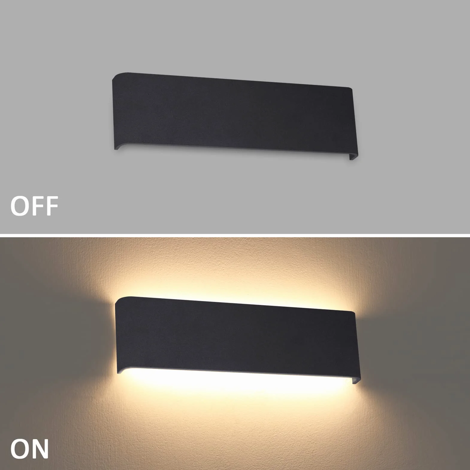 Klighten 2 sztuki lamp ściennych LED 10 W 30 cm góra-dół czarny 910 lumenów 3000 K ciepła biel
