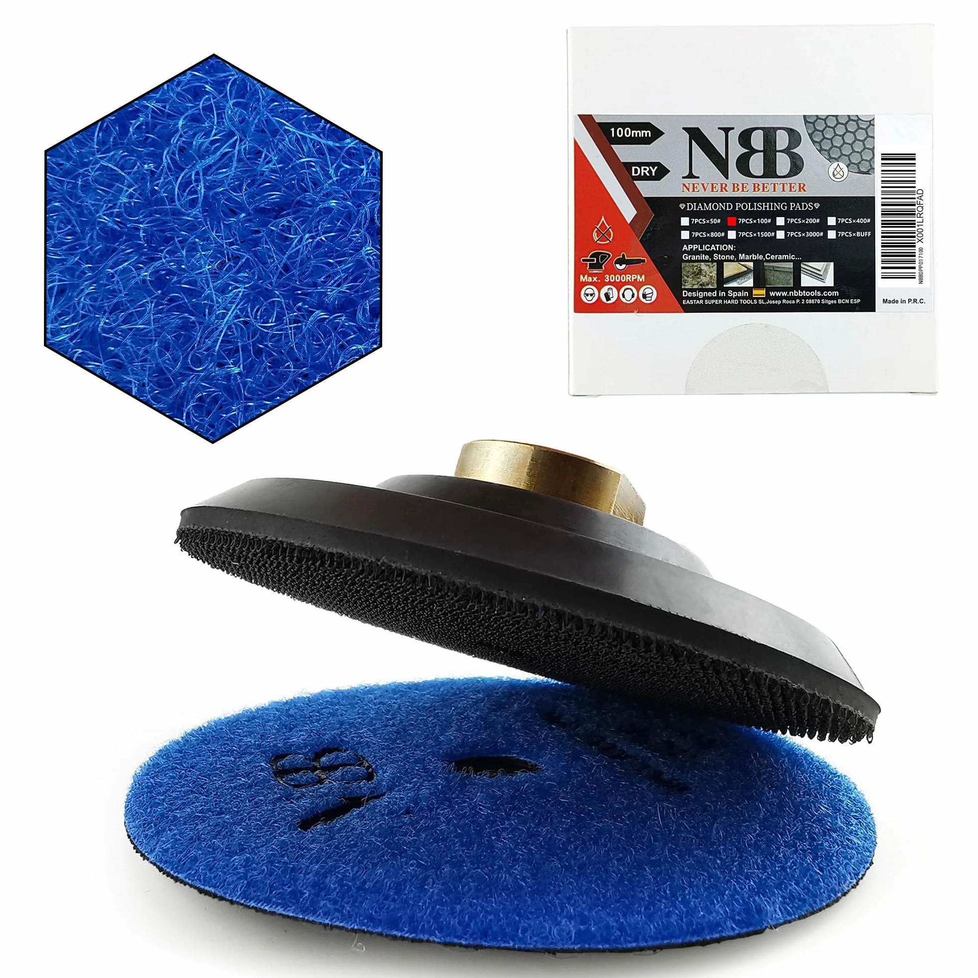NBB Diamentowe podkładki polerskie 100 mm do polerowania granitu marmuru kamienia ceramiki 50#