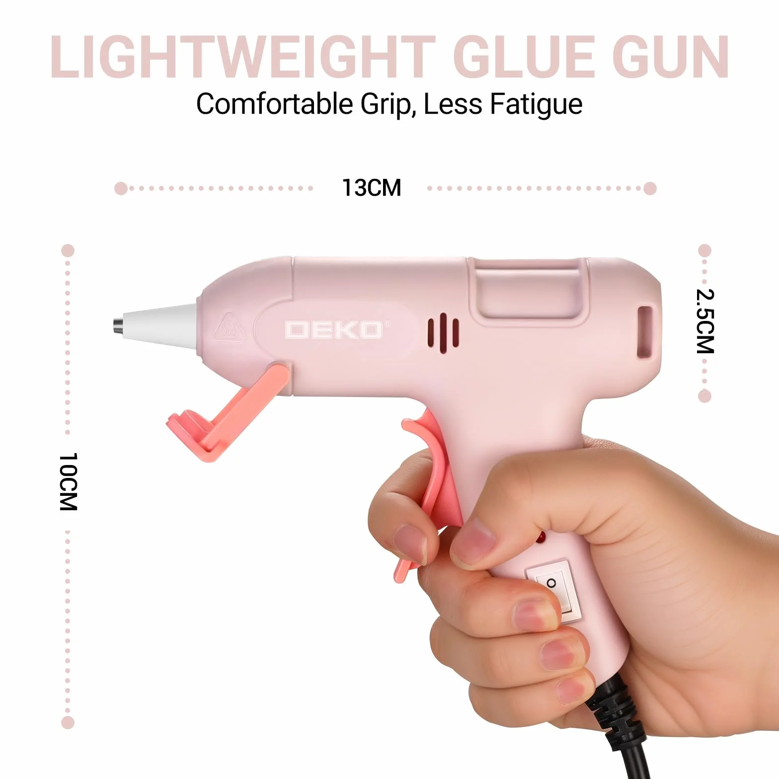 Pistolet do klejenia na gorąco 20W, 60 sztuk kleju w sztyfcie 120×7 mm, różowy