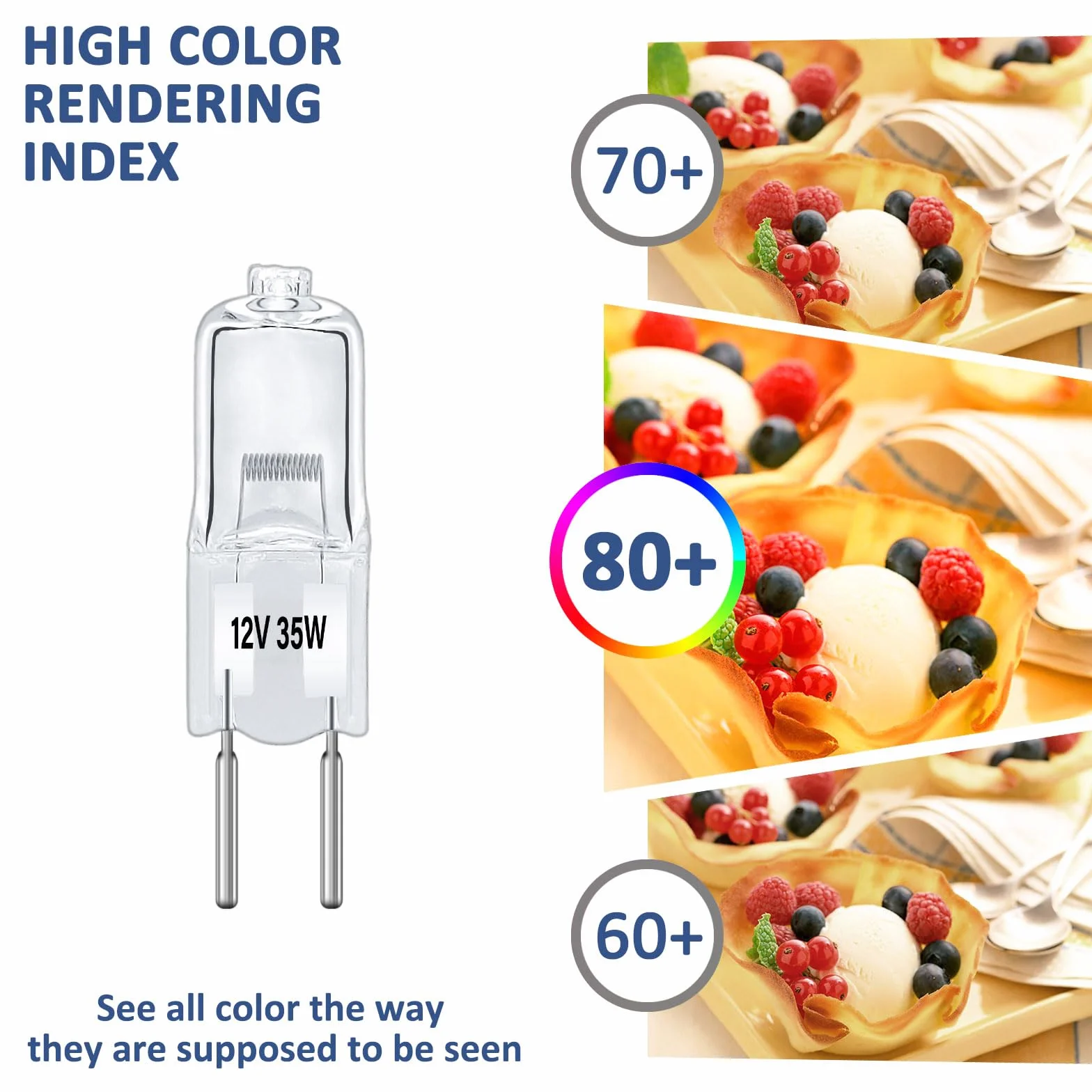 Żarówki halogenowe G6.35 35W 12V 390lm 2700K ściemnialne 12 szt. do lamp i żyrandoli