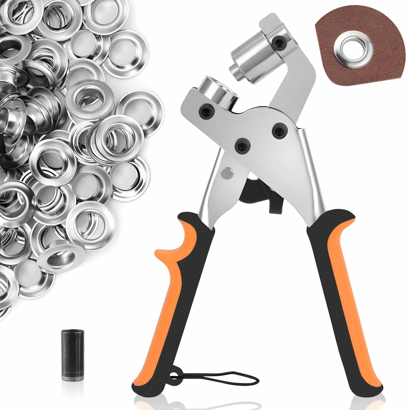 CHRI Profesjonalny zestaw szczypiec do oczek 520 szt. Ø 10 mm magnetyczna prasa hartowana stal